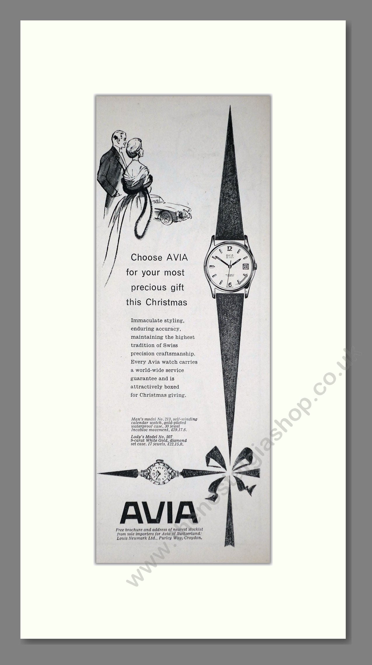 Avia Watches. Original Advert 1960 (ref AD400240)