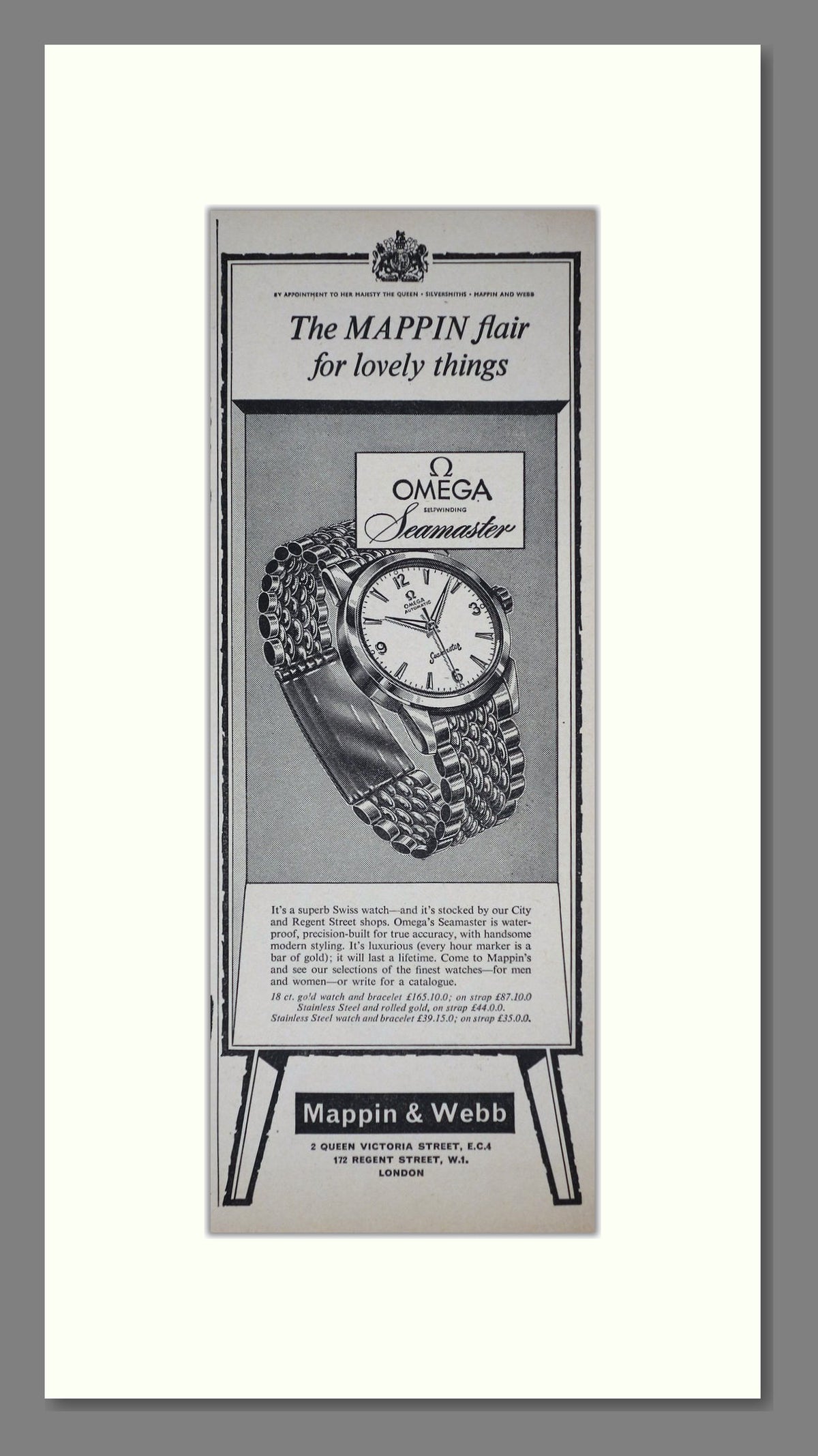 Omega Seamaster Watch. Original Advert 1961 (ref AD400261)