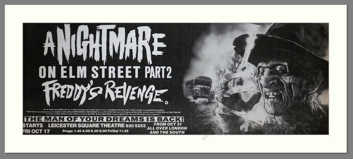 Nightmare On Elm Street 2. Original Advert 1986 (ref AD400184)