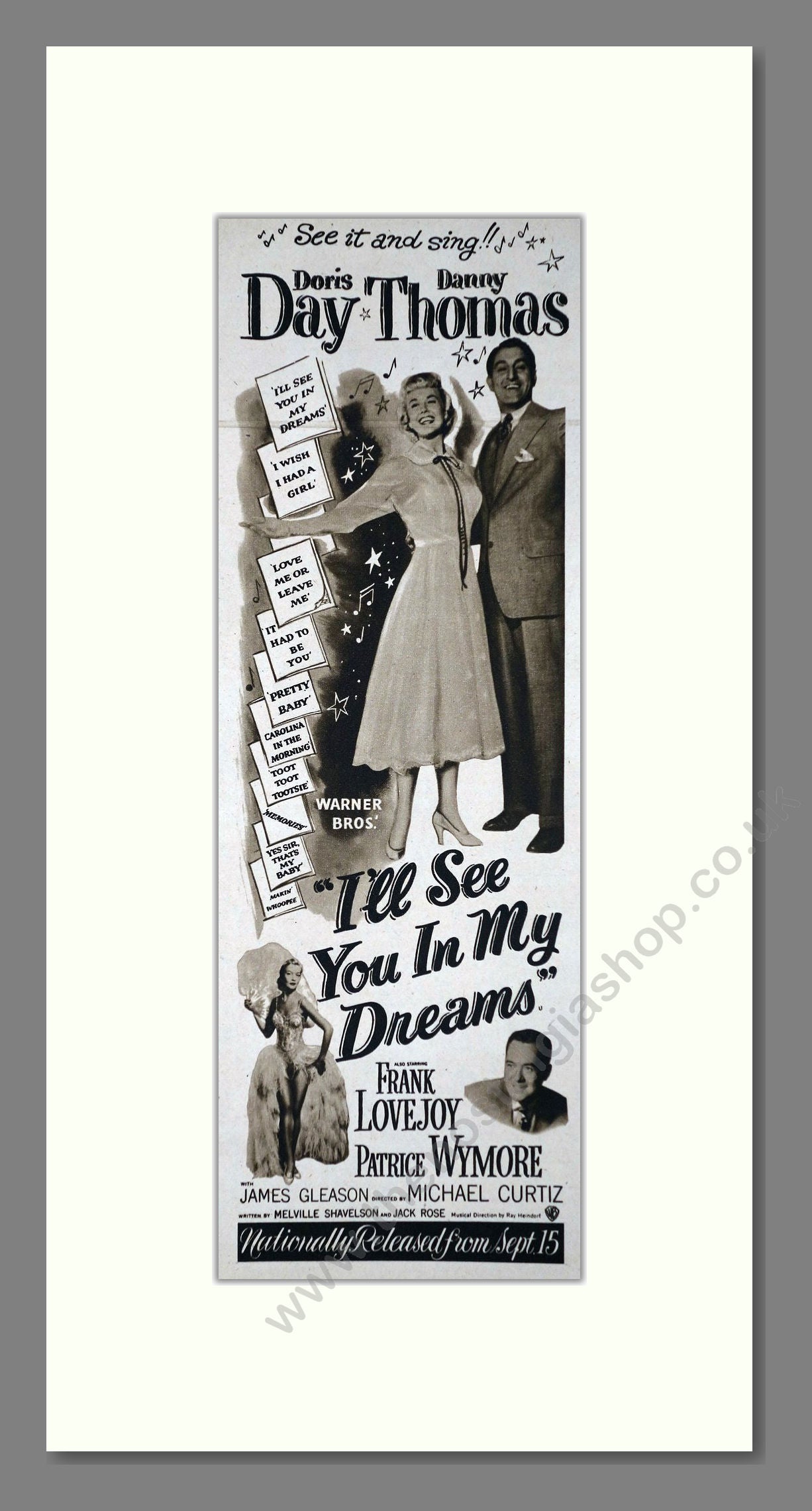 I'll See You In My Dreams. Doris Day. Original Advert 1952 (ref AD400198)