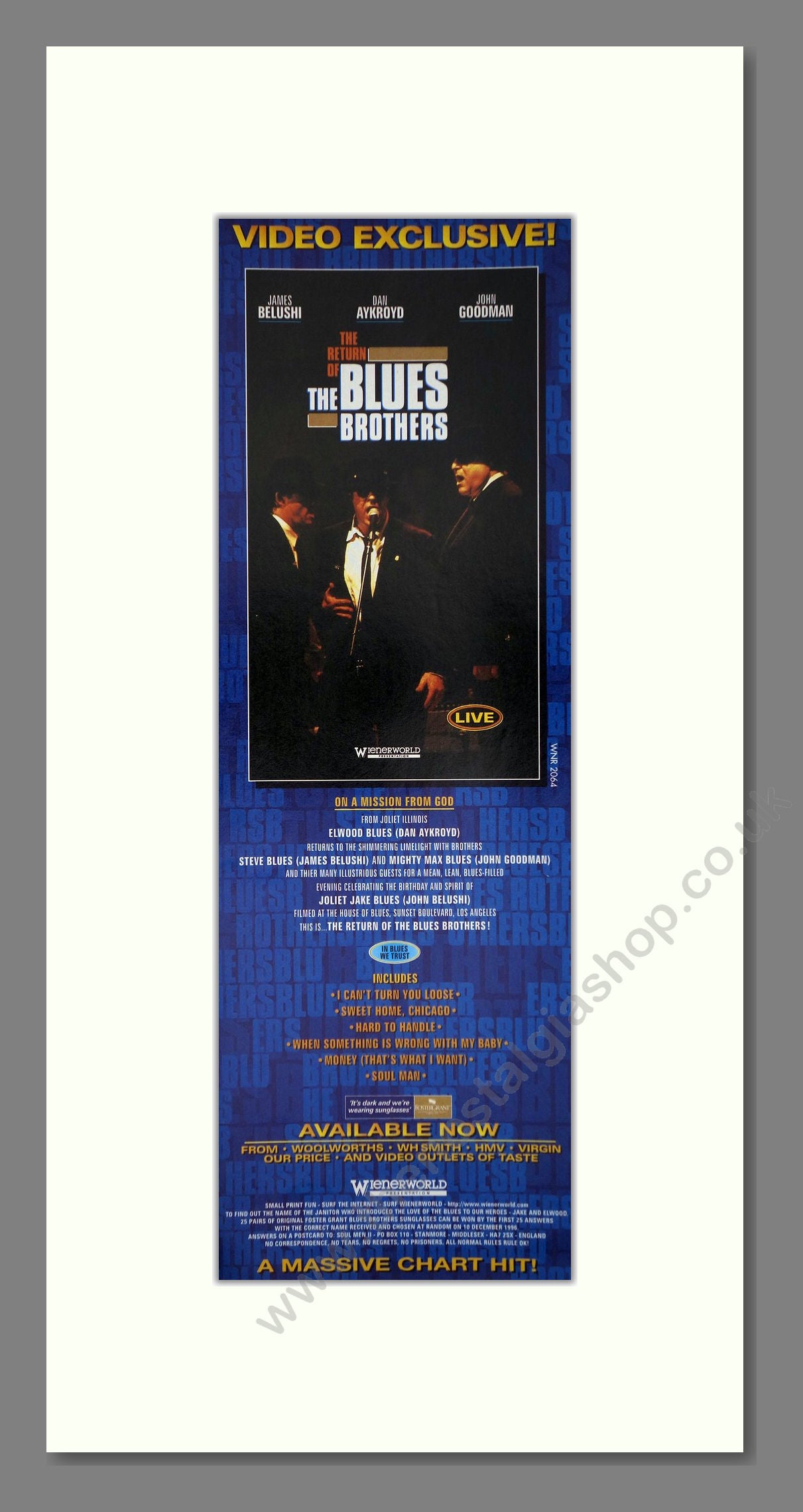 Blues Brothers. Original Advert 1996 (ref AD400207)