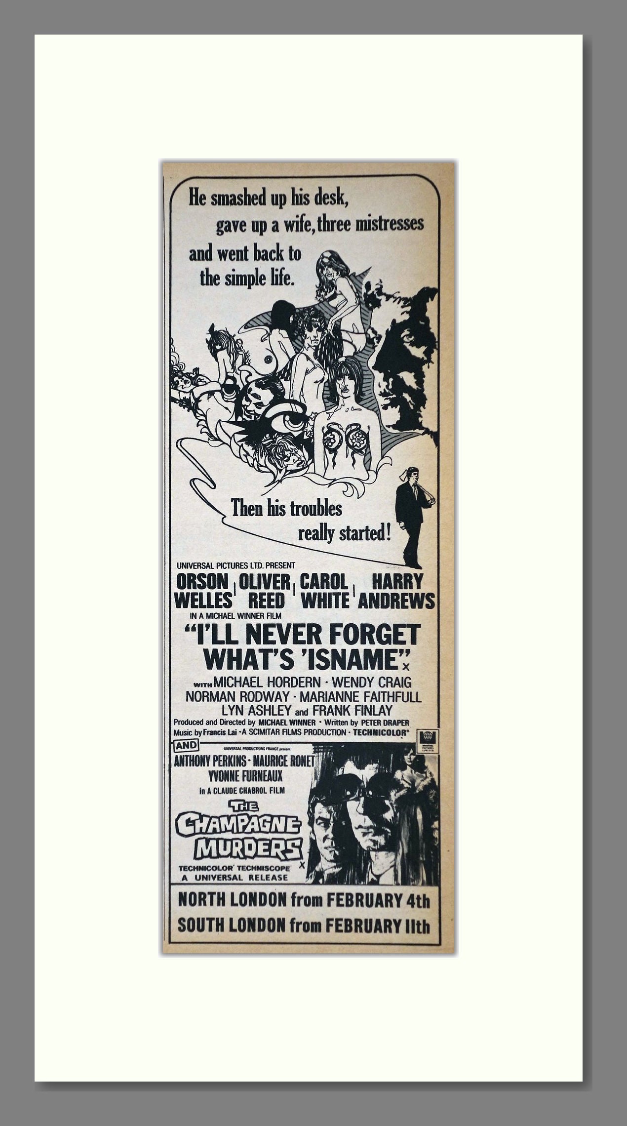 I'll Never Forget What's 'Isname. Original Advert 1968 (ref AD400221)