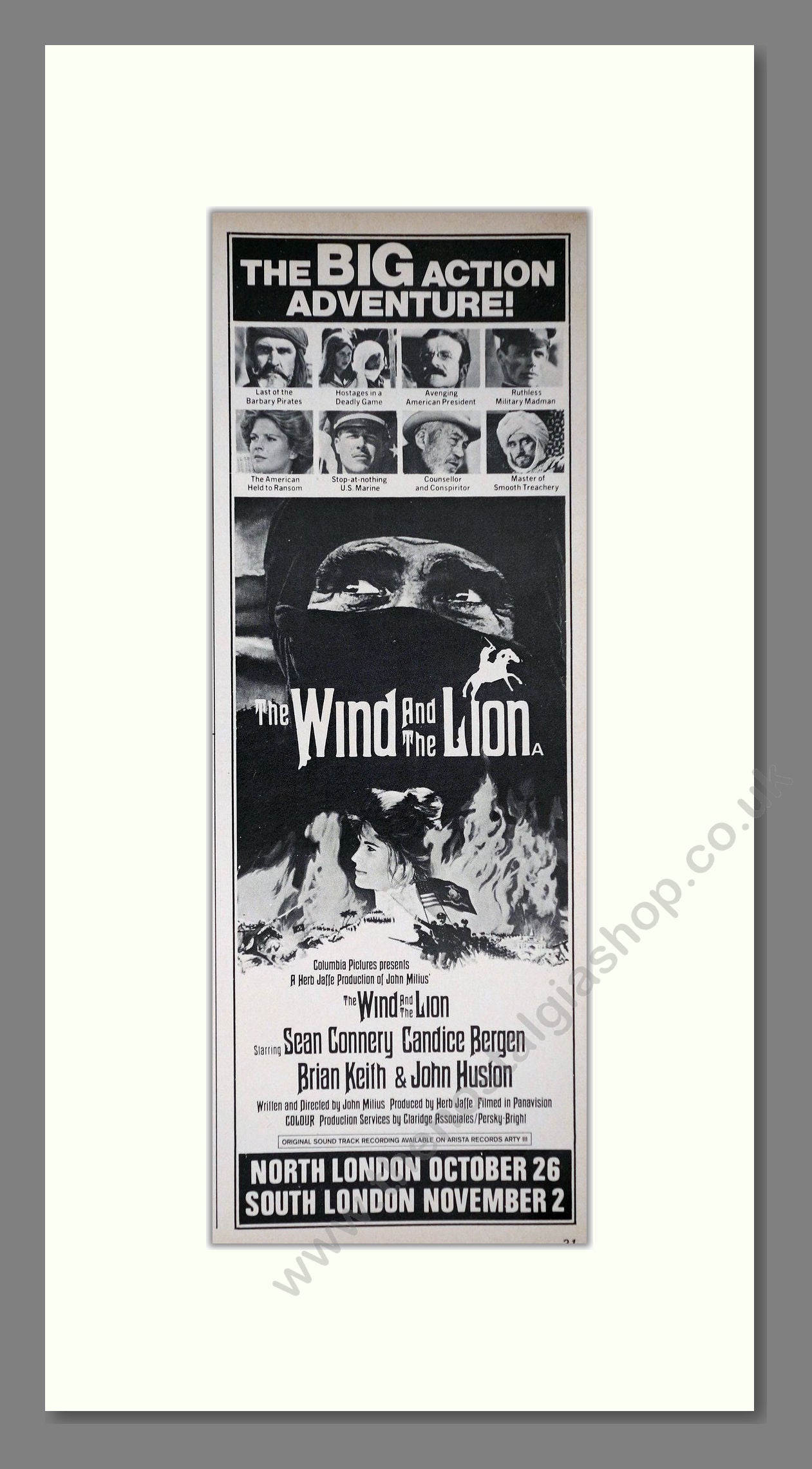 The Wind And The Lion. Original Advert 1975 (ref AD400269)