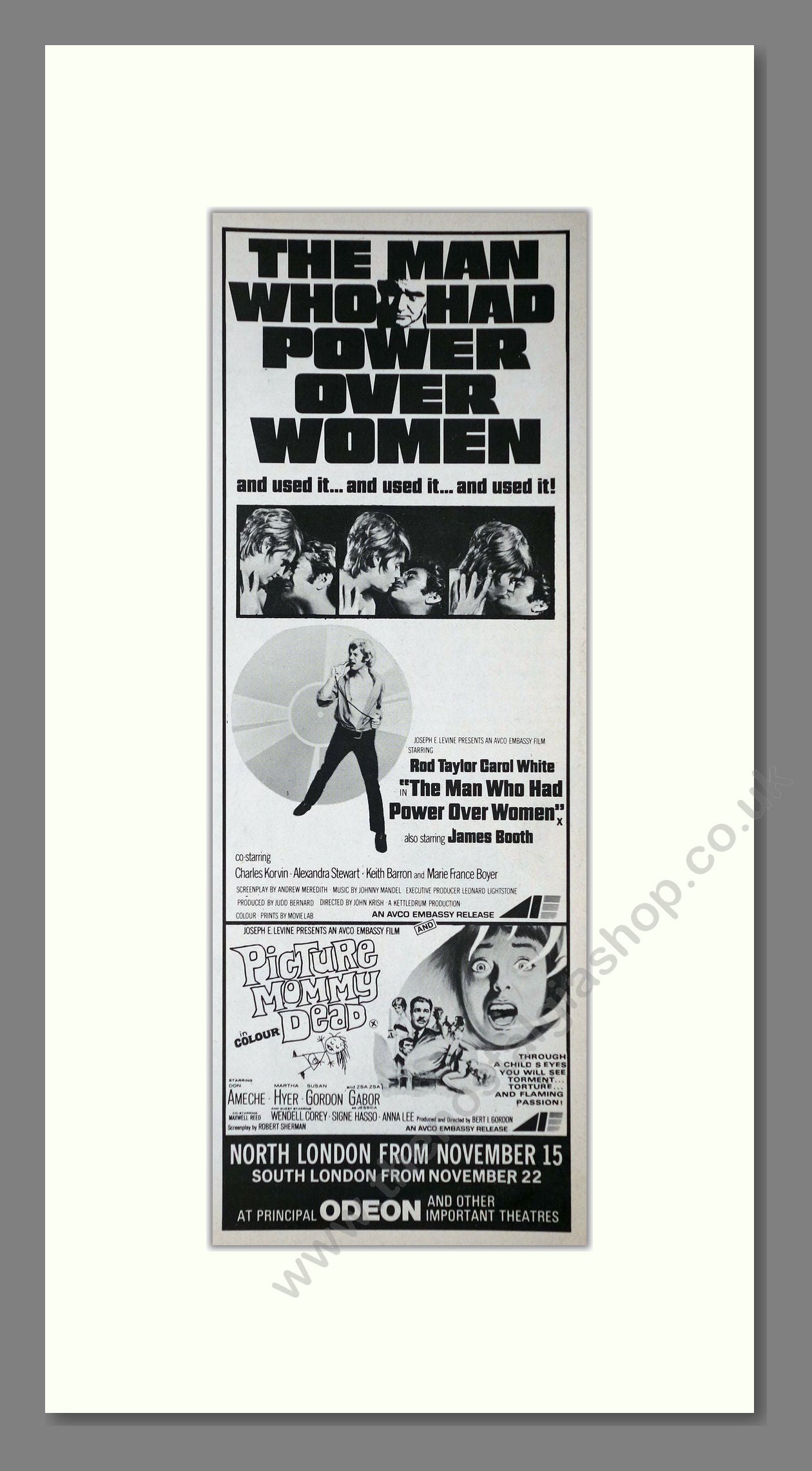 The Man Who Had Power Over Women. Original Advert 1970 (ref AD400270)