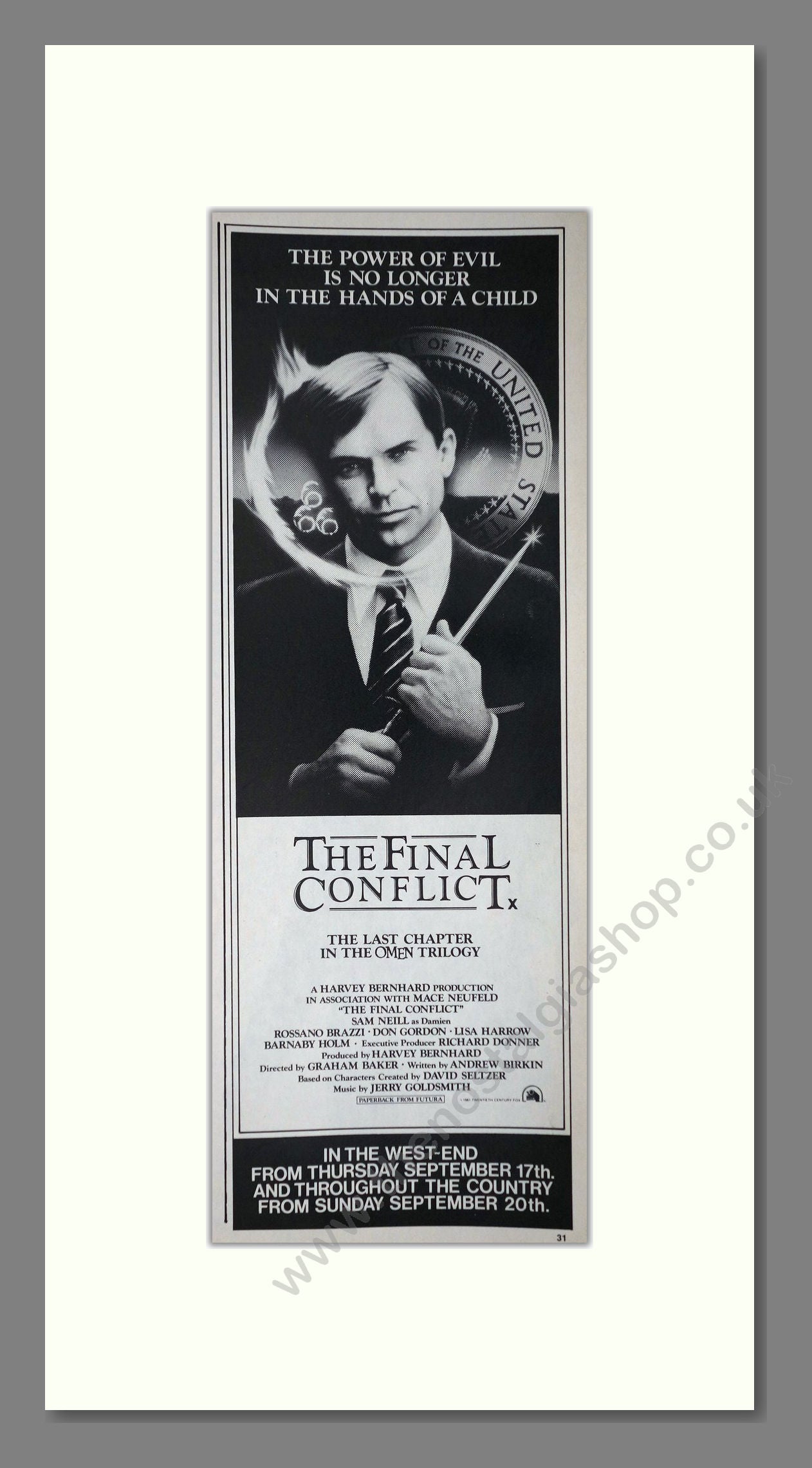 The Final Conflict. Original Advert 1981 (ref AD400274)