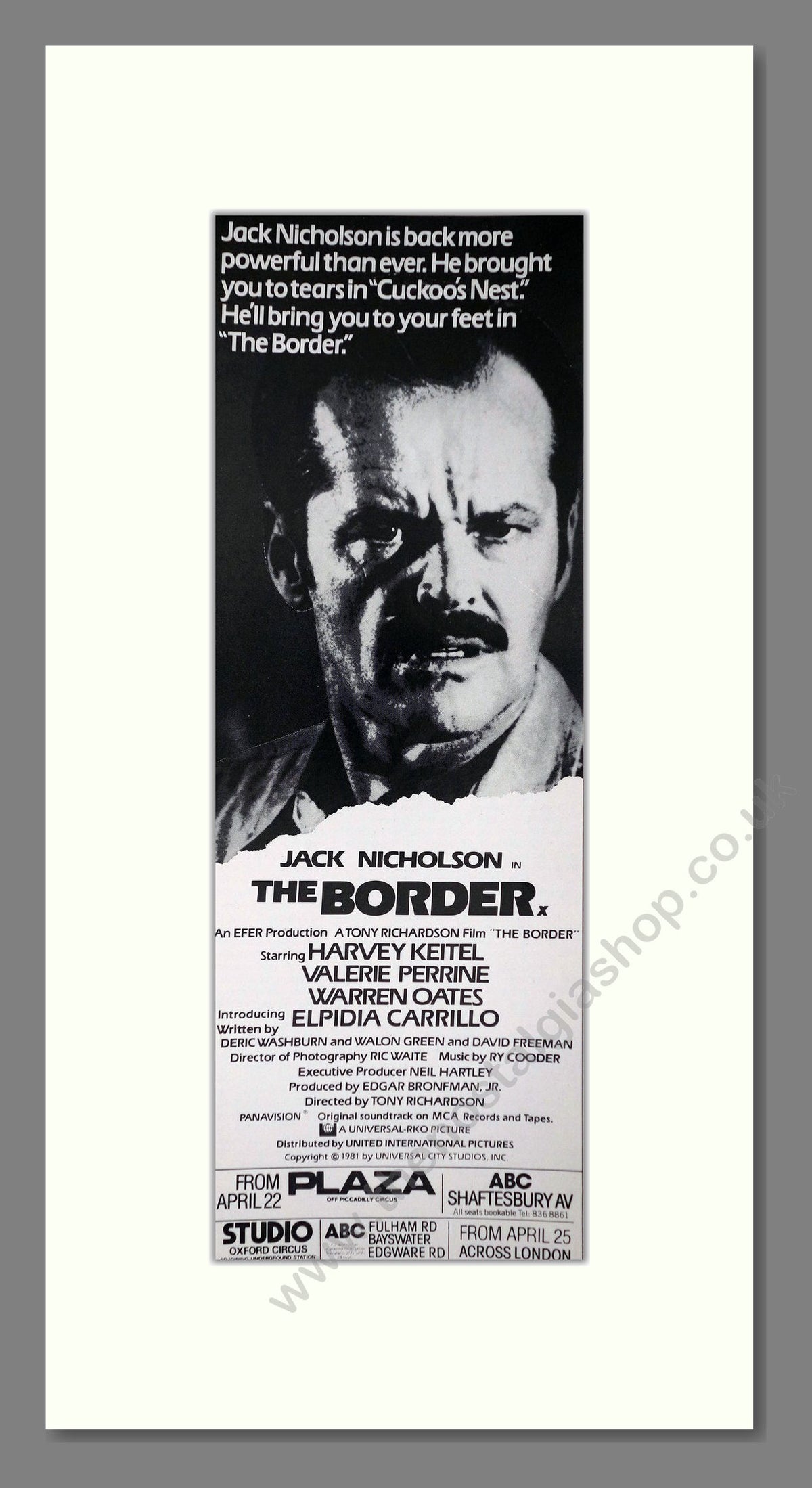 The Border. Original Advert 1982 (ref AD400280)