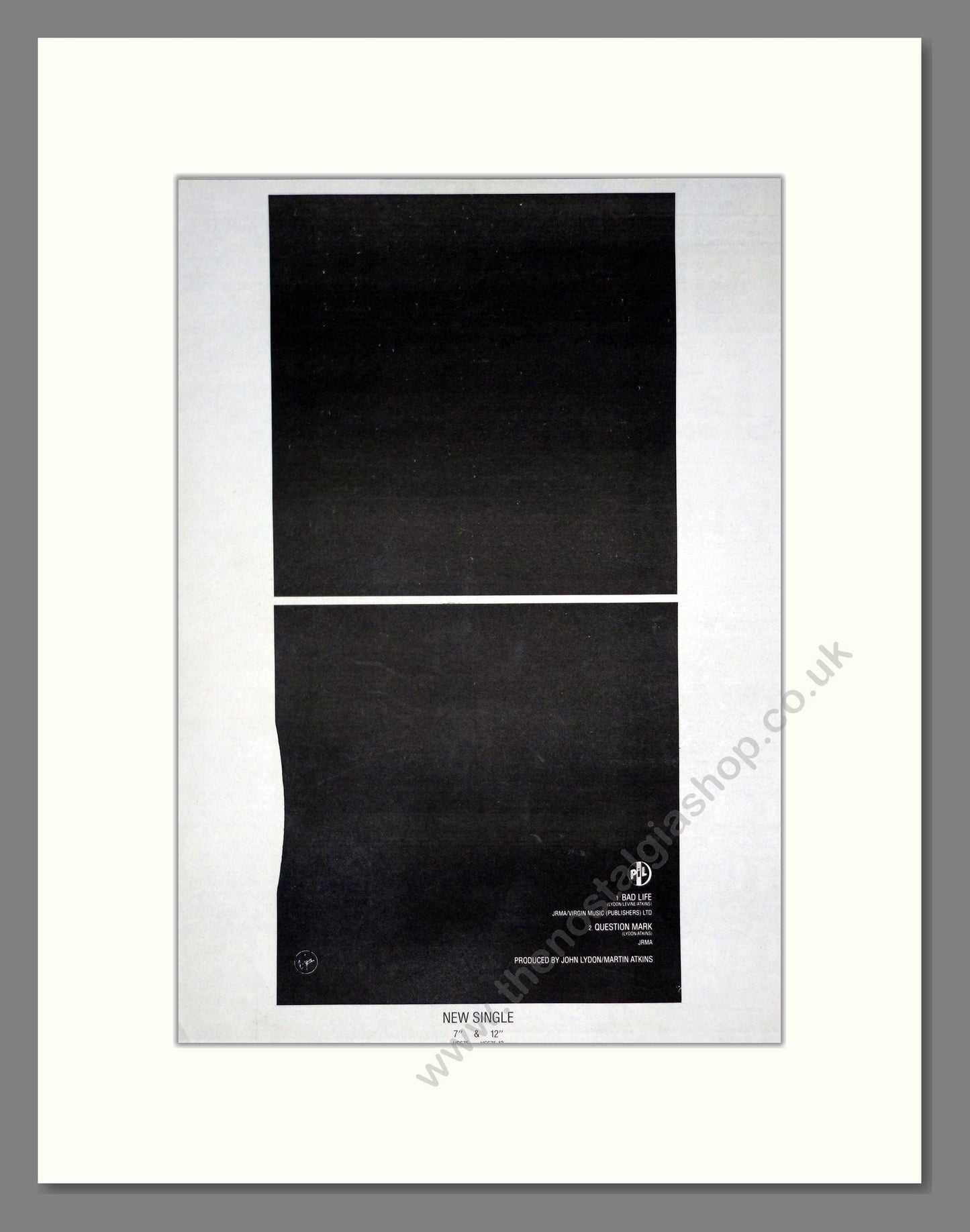 Public Image Limited - Bad Life. Vintage Advert 1984 (ref AD20833)