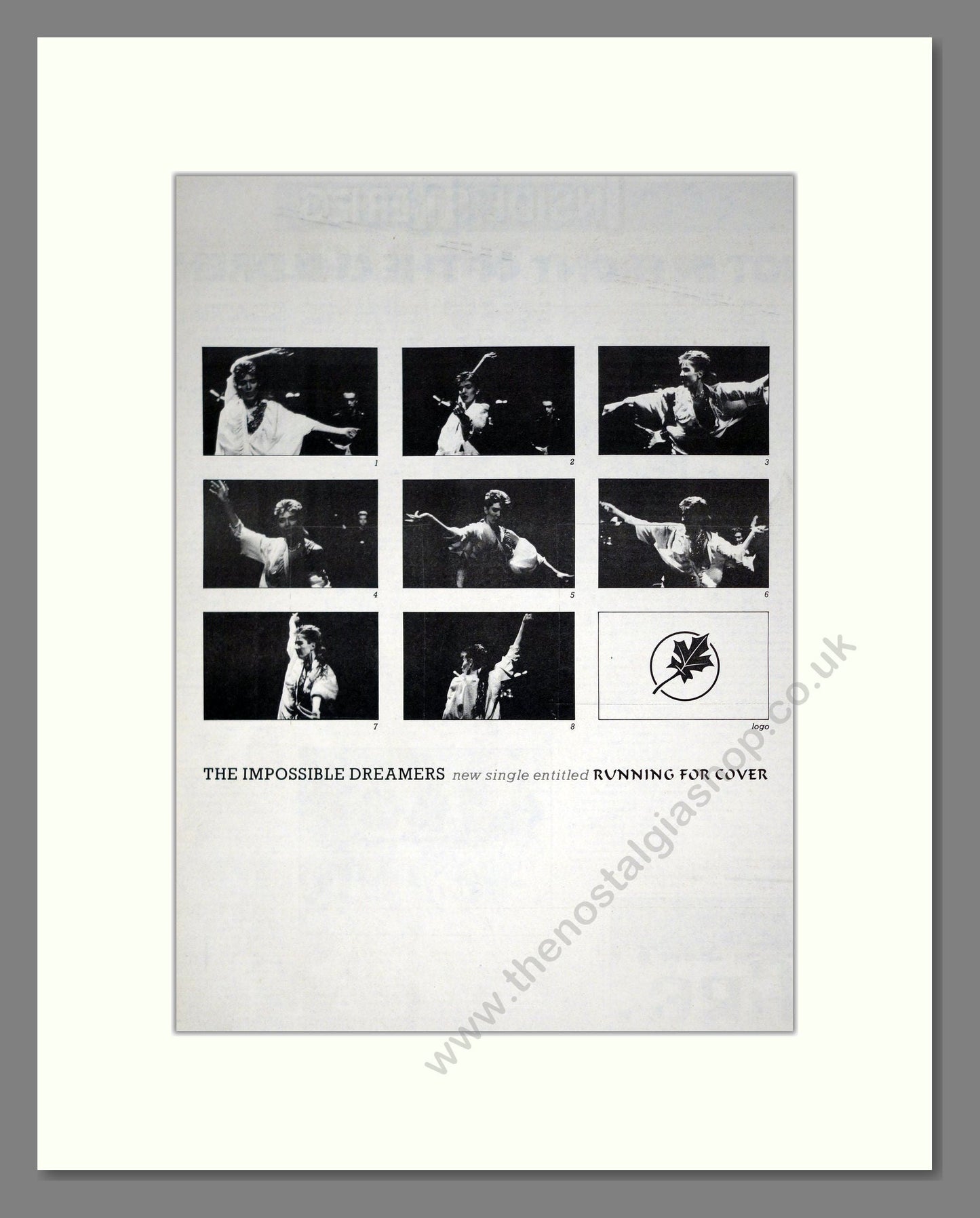 Impossible Dreamers (The) - Running For Cover. Vintage Advert 1987 (ref AD20855)