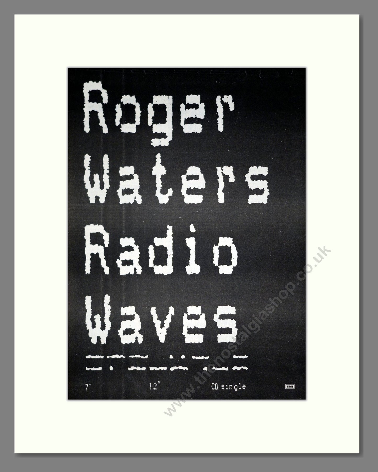 Roger Waters - Radio Waves. Vintage Advert 1987 (ref AD20859)