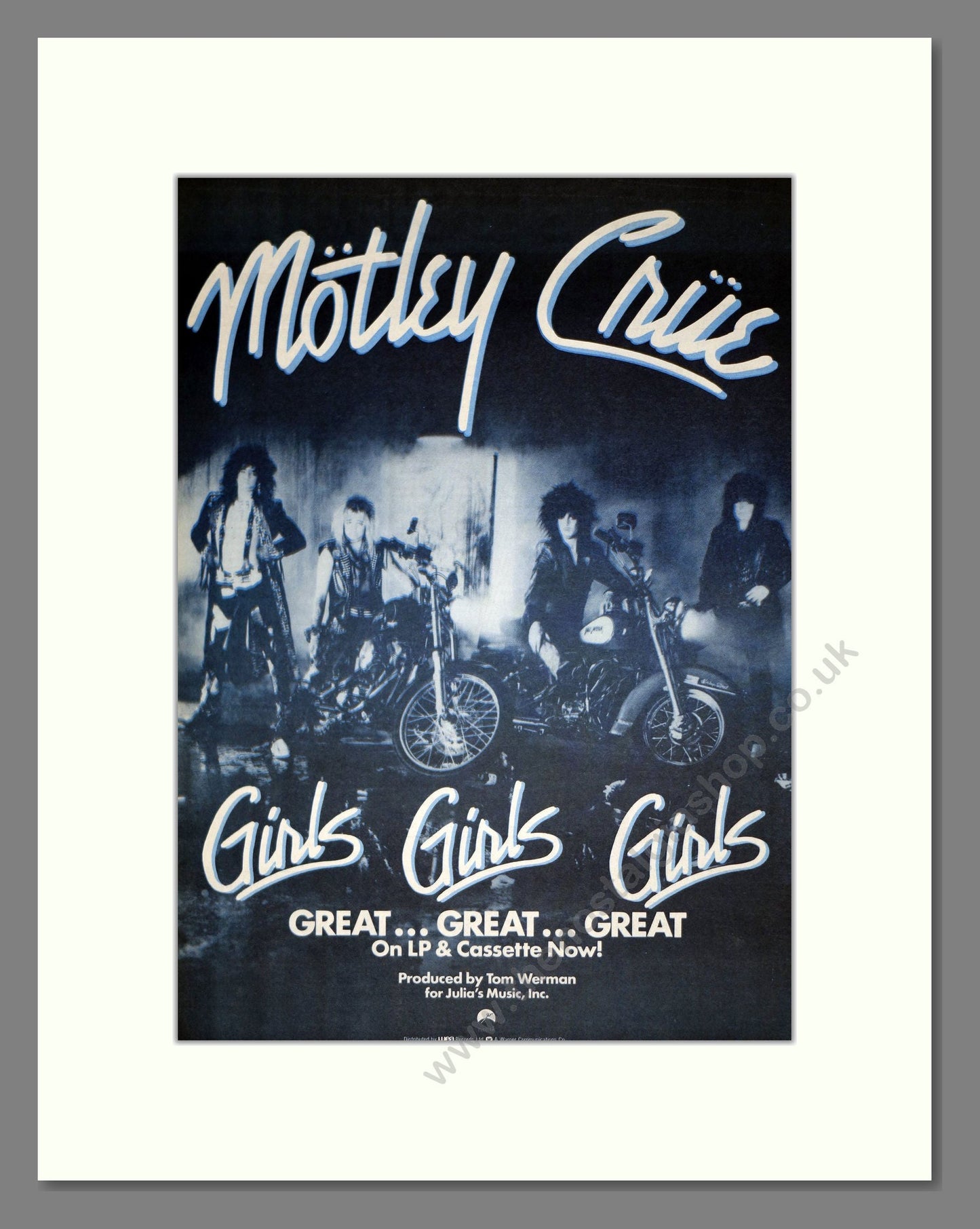 Motley Crue - Girls Girls Girls. Vintage Advert 1987 (ref AD20860)