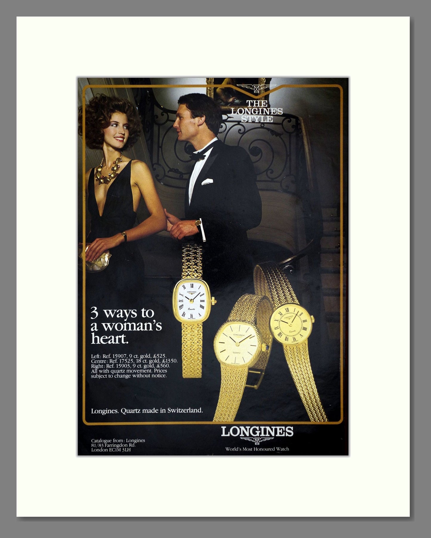Longines - Quartz Watches. Vintage Advert 1982 (ref AD64248)
