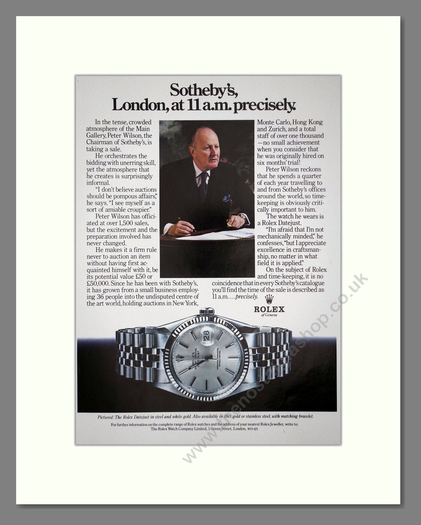 Rolex - Datejust. Vintage Advert 1979 (ref AD64255)
