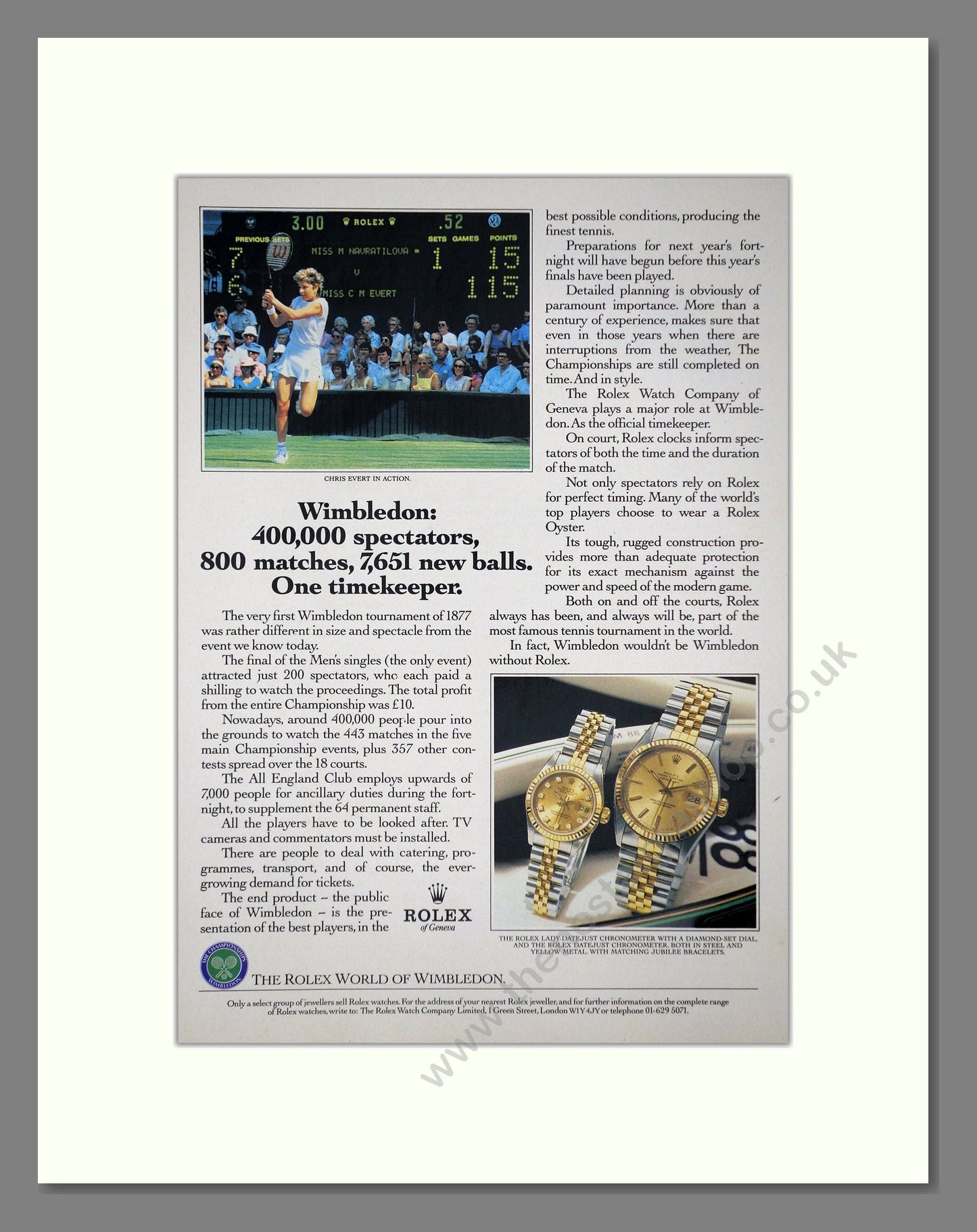 Rolex - Datejust. Vintage Advert 1988 (ref AD64257)