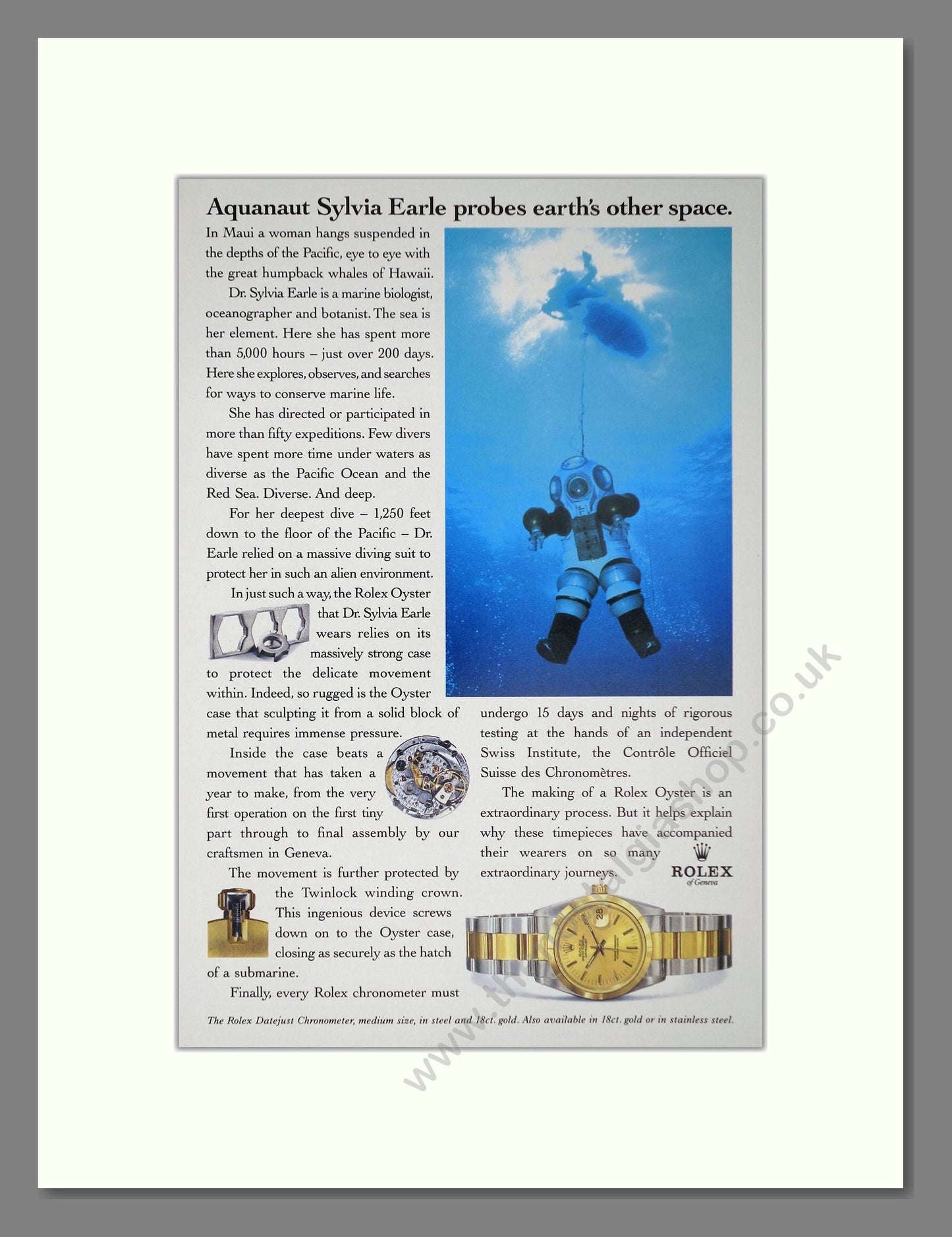 Rolex - Datejust. Vintage Advert 1993 (ref AD64263)