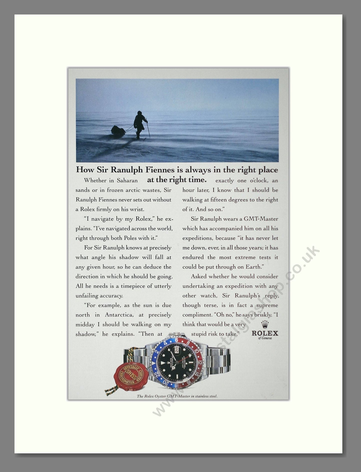 Rolex - Oyster GMT-Master. Vintage Advert 1994 (ref AD64264)
