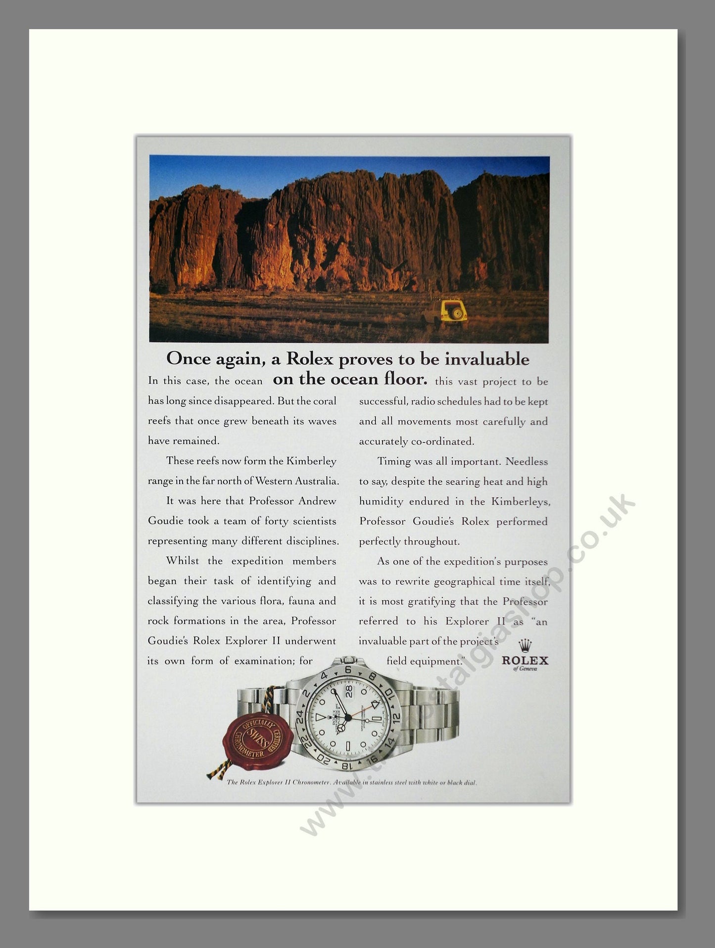 Rolex - Explorer. Vintage Advert 1995 (ref AD64266)
