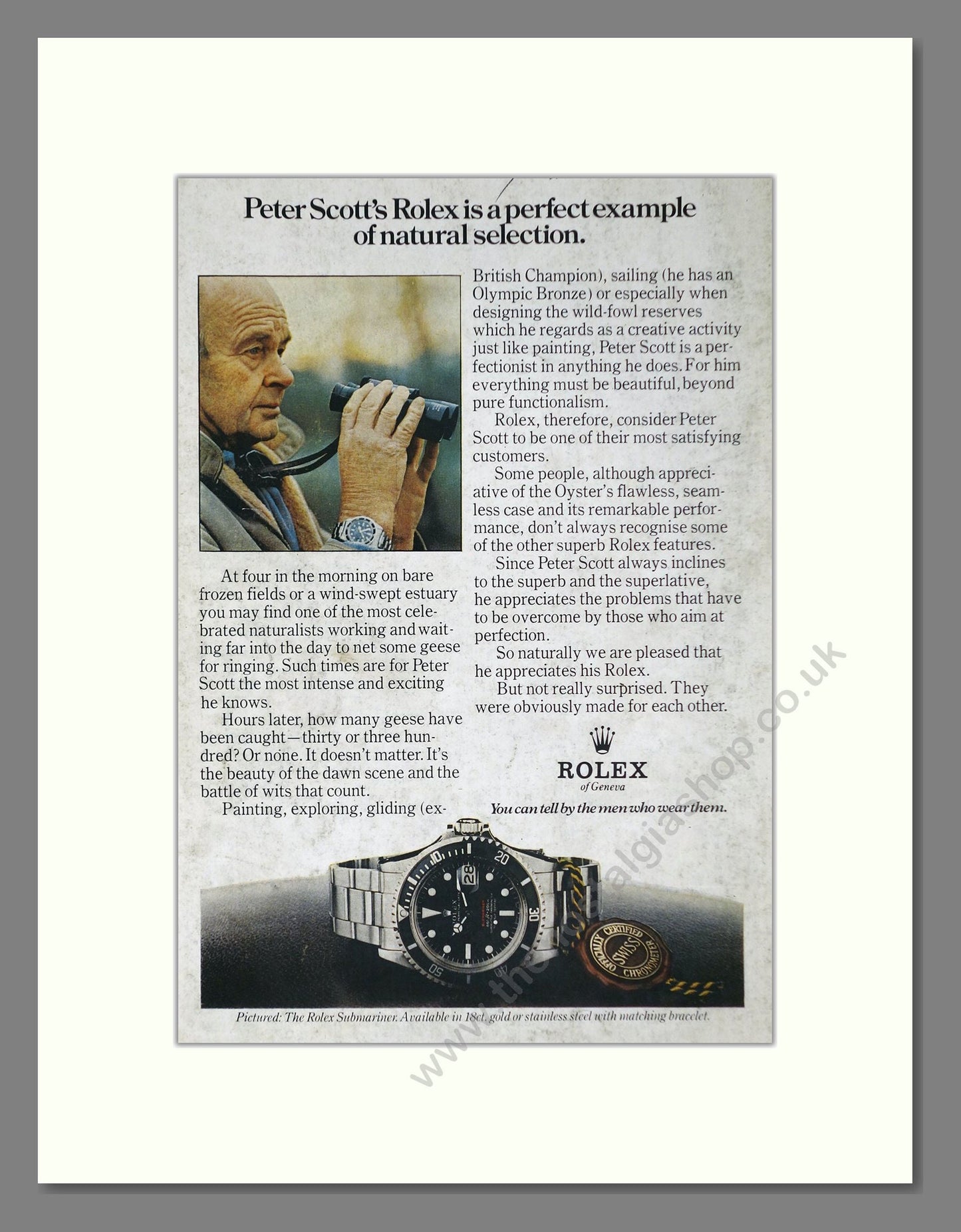 Rolex - Submariner. Vintage Advert 1975 (ref AD64268)