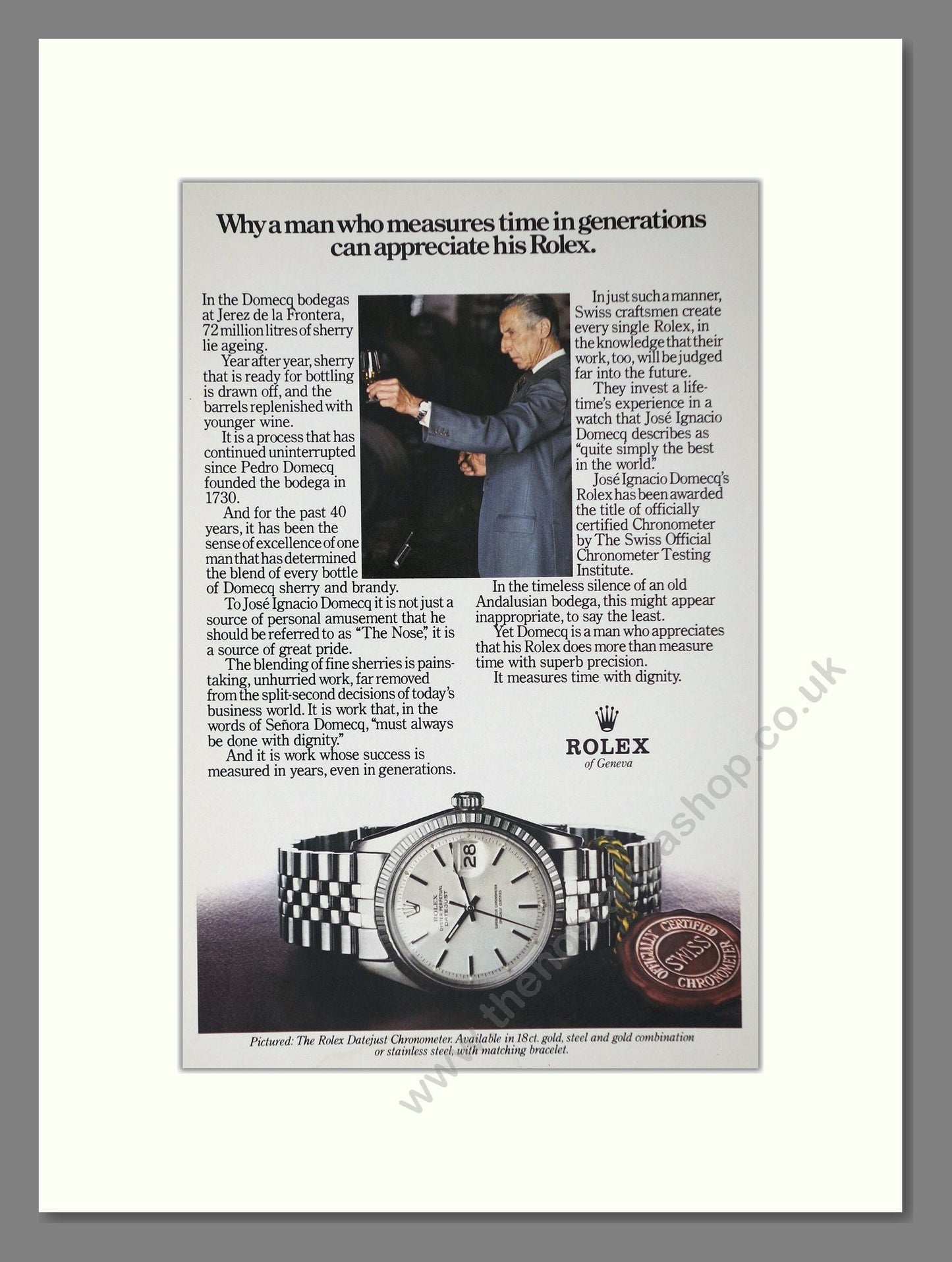 Rolex - Datejust. Vintage Advert 1979 (ref AD64269)