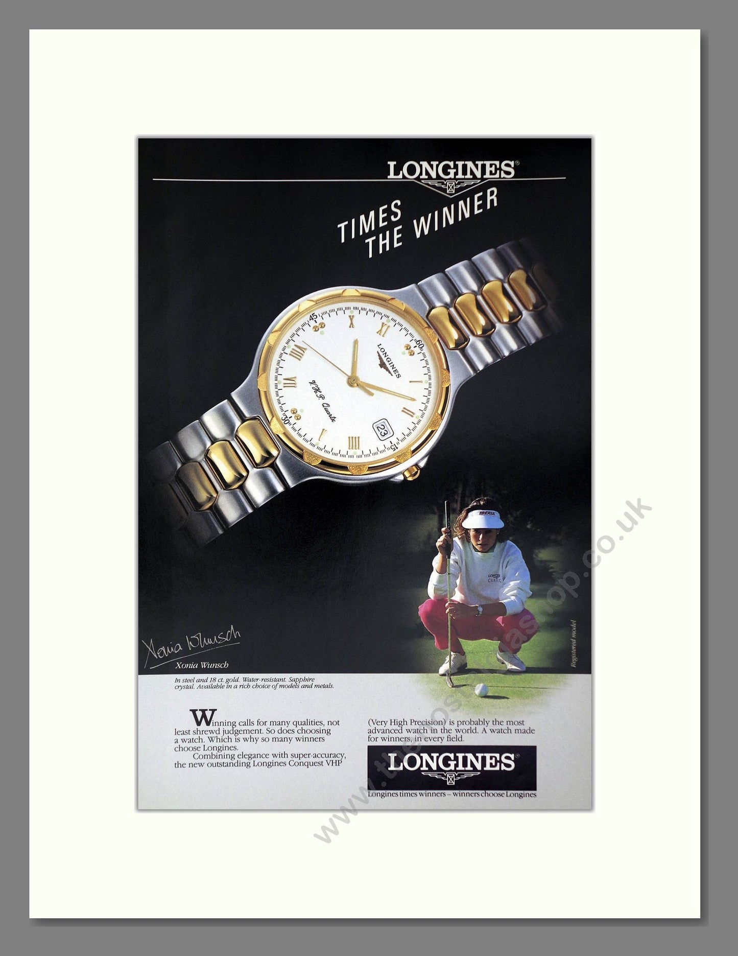 Longines - VHP Quartz. Vintage Advert 1991 (ref AD64272)