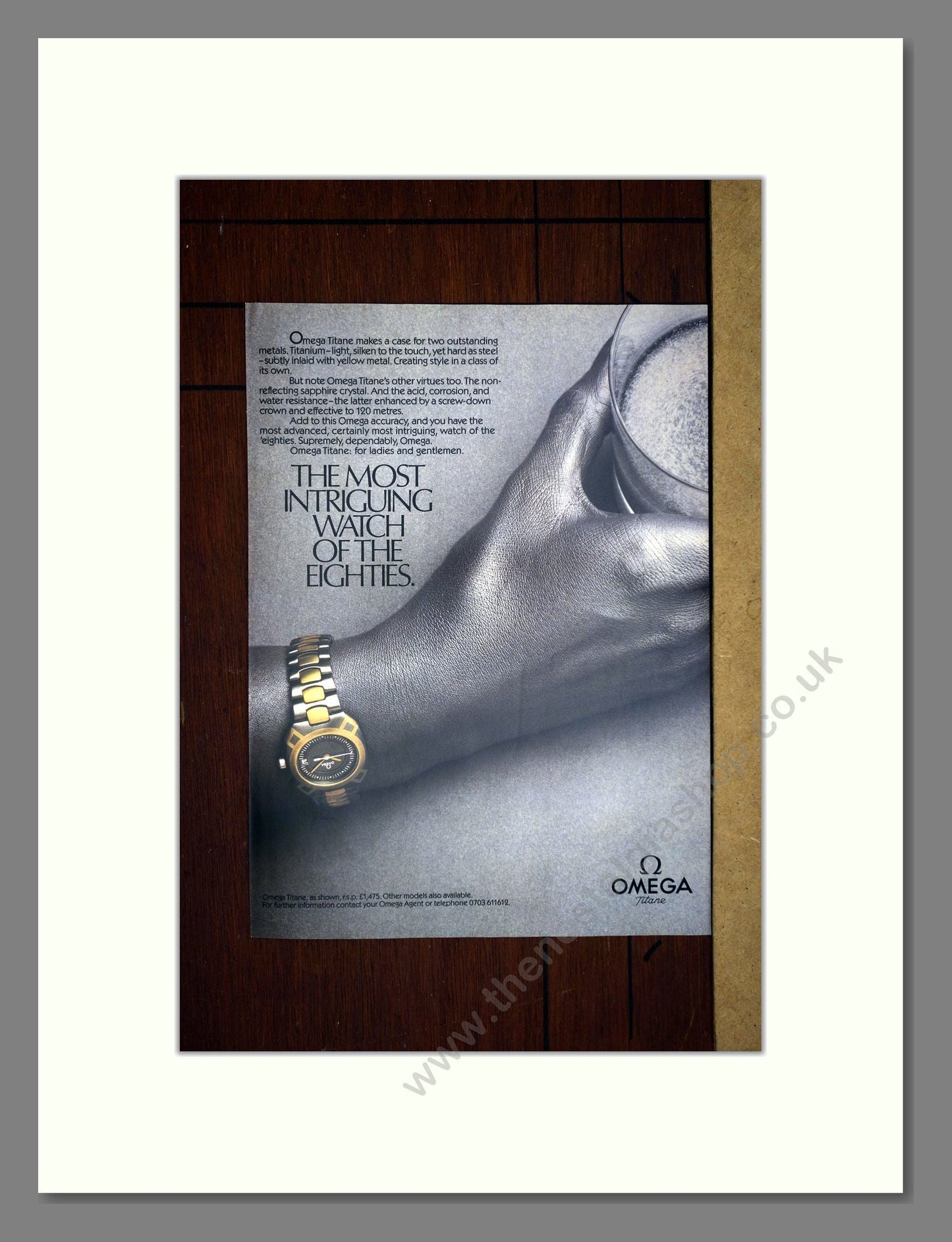 Omega - Titane. Vintage Advert 1985 (ref AD64310)