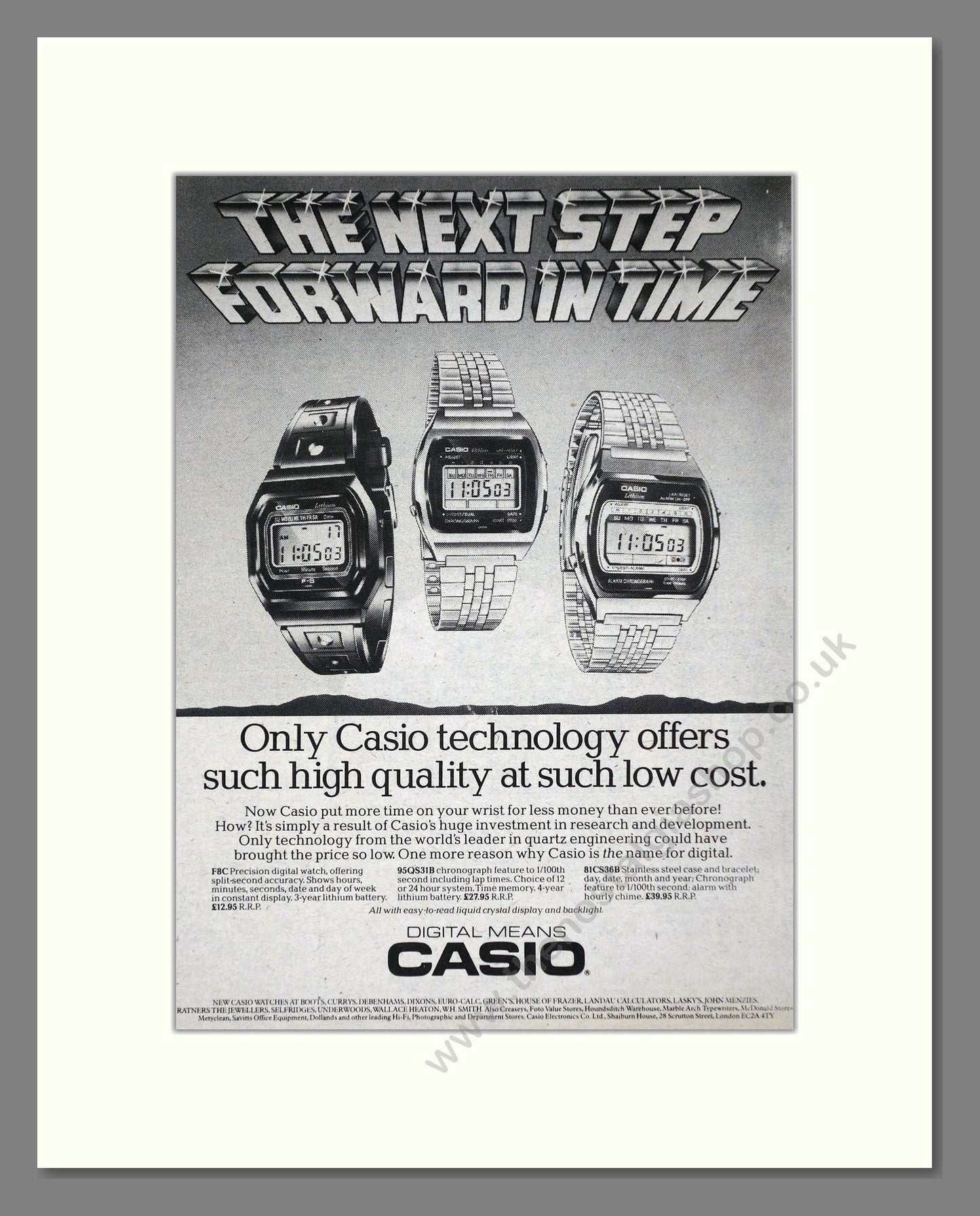 Casio - Digital Watches. Vintage Advert 1979 (ref AD64363)