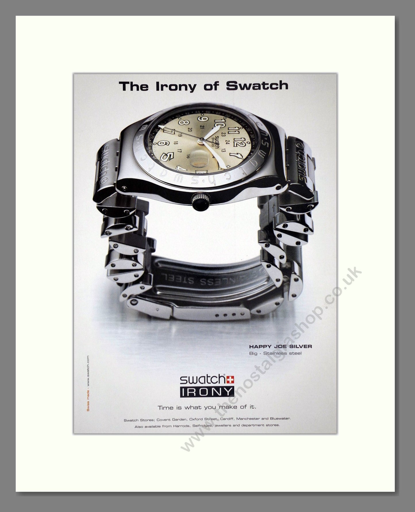 Swatch - Happy Joe Silver. Vintage Advert 1999 (ref AD64374)