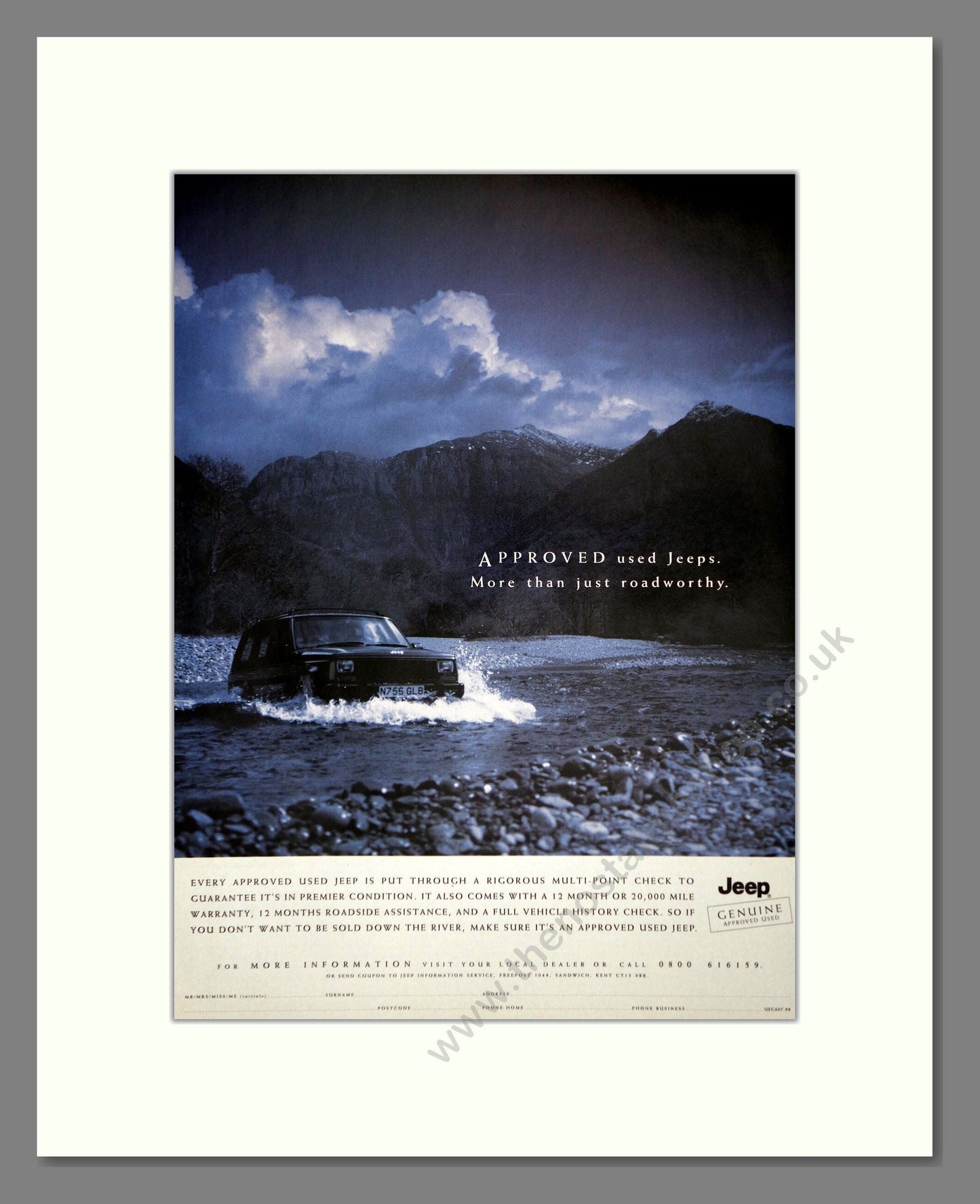 Jeep - Approved Used. Vintage Advert 1998 (ref AD64424)
