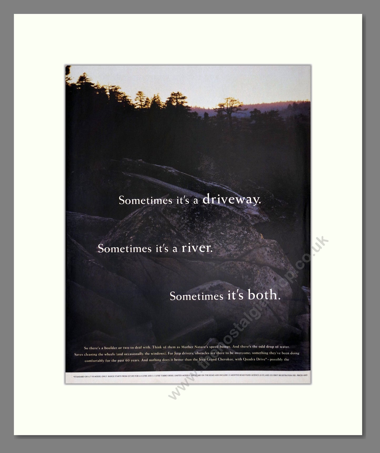 Jeep - Grand Cherokee (Double Advert). Vintage Advert 2001 (ref AD64435)