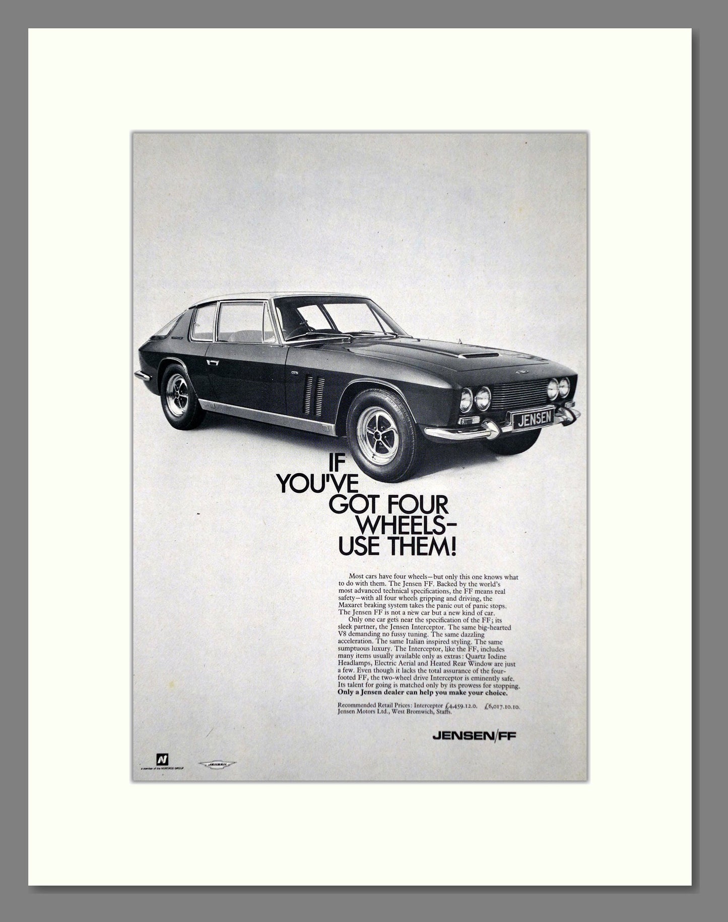 Jensen - FF. Vintage Advert 1968 (ref AD64443)