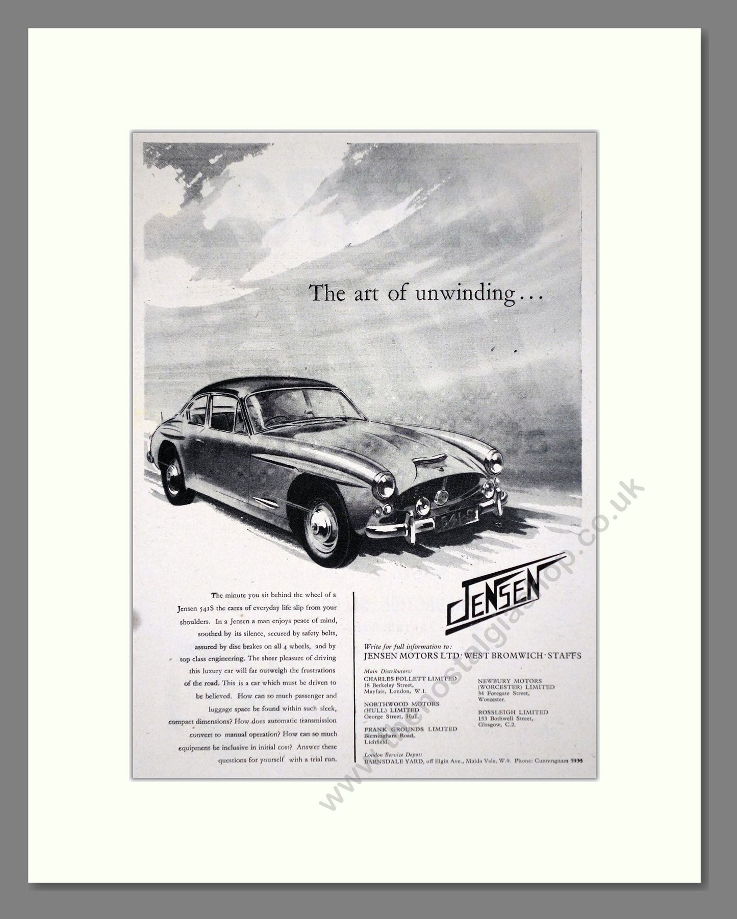 Jensen - 541S. Vintage Advert 1961 (ref AD64450)