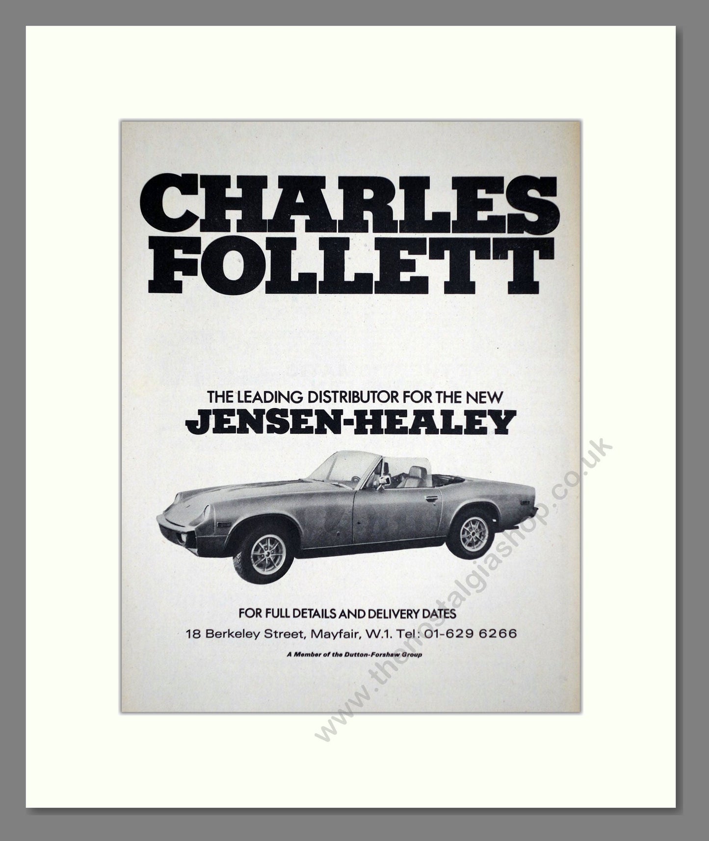 Jensen - Healey. Vintage Advert 1972 (ref AD64465)