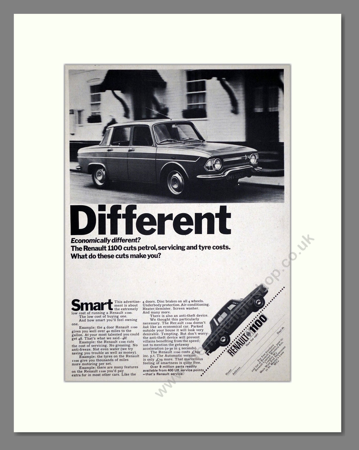 Renault - 1100. Vintage Advert 1967 (ref AD64502)