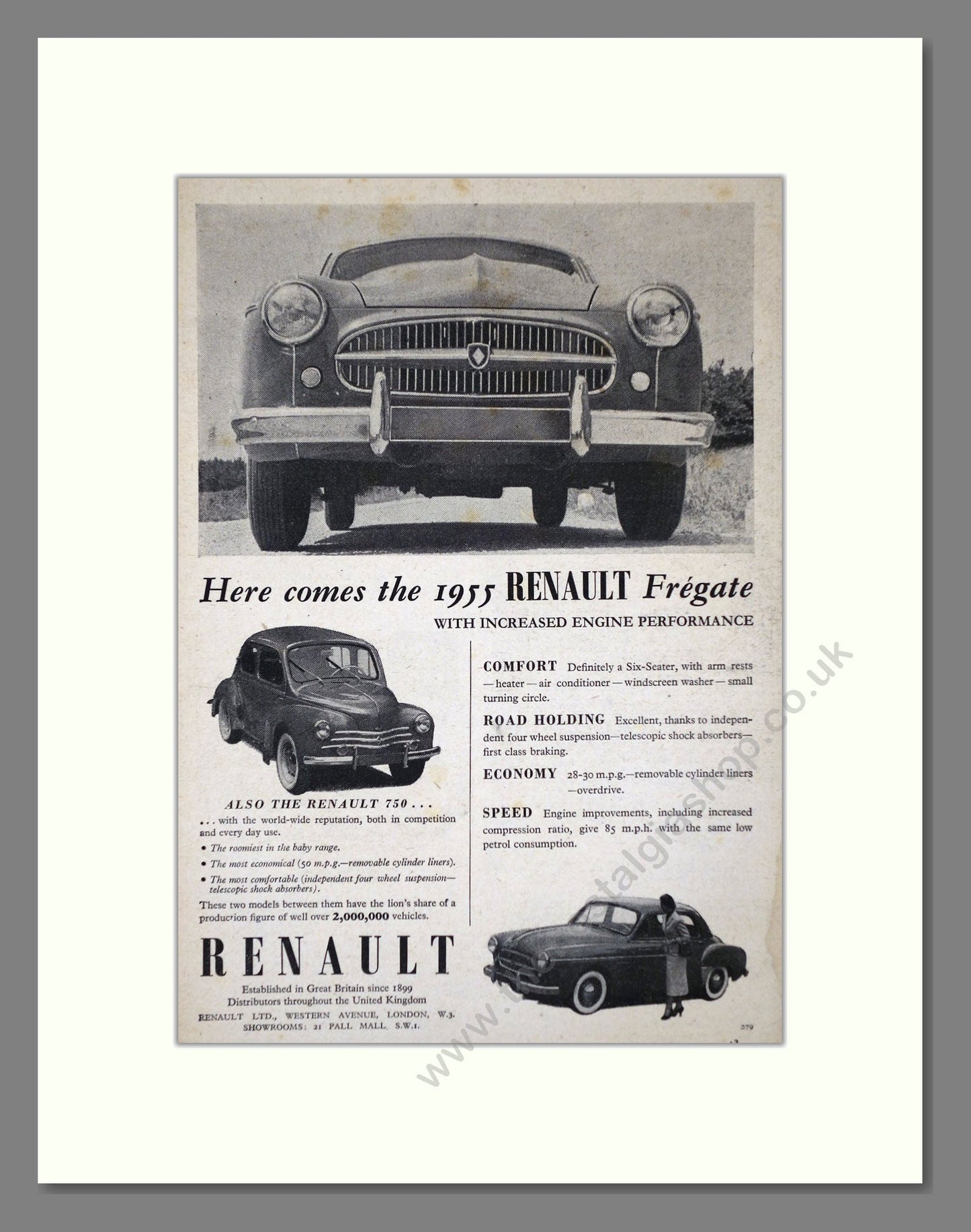 Renault - Fregate / 750. Vintage Advert 1955 (ref AD64513)