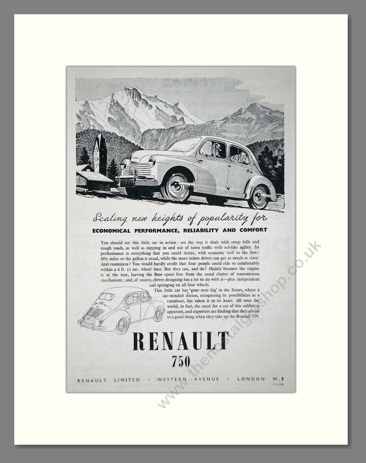 Renault - 750. Vintage Advert 1951 (ref AD64519)