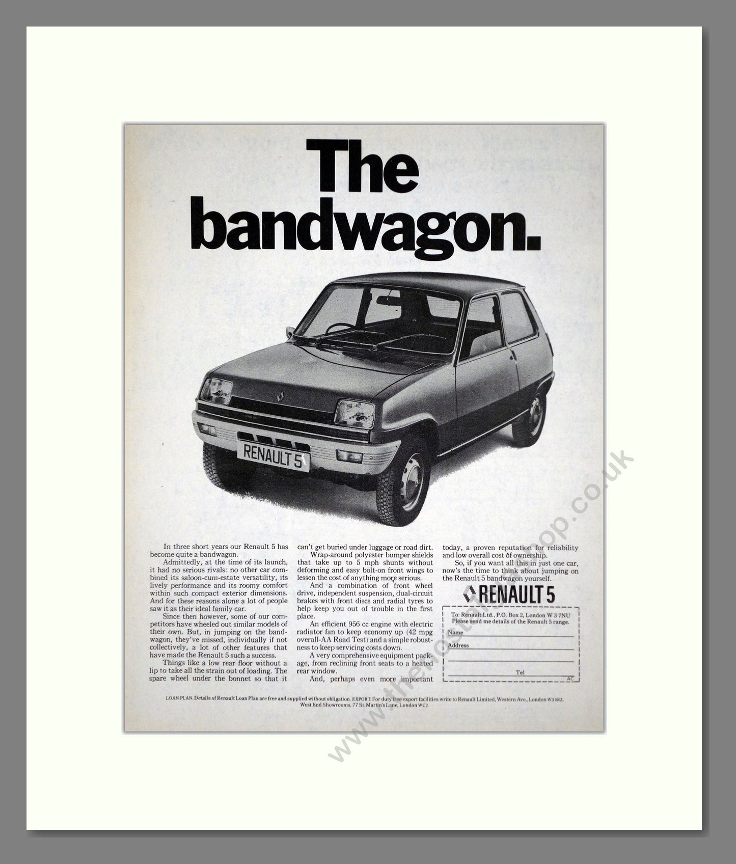 Renault - 5. Vintage Advert 1976 (ref AD64559)