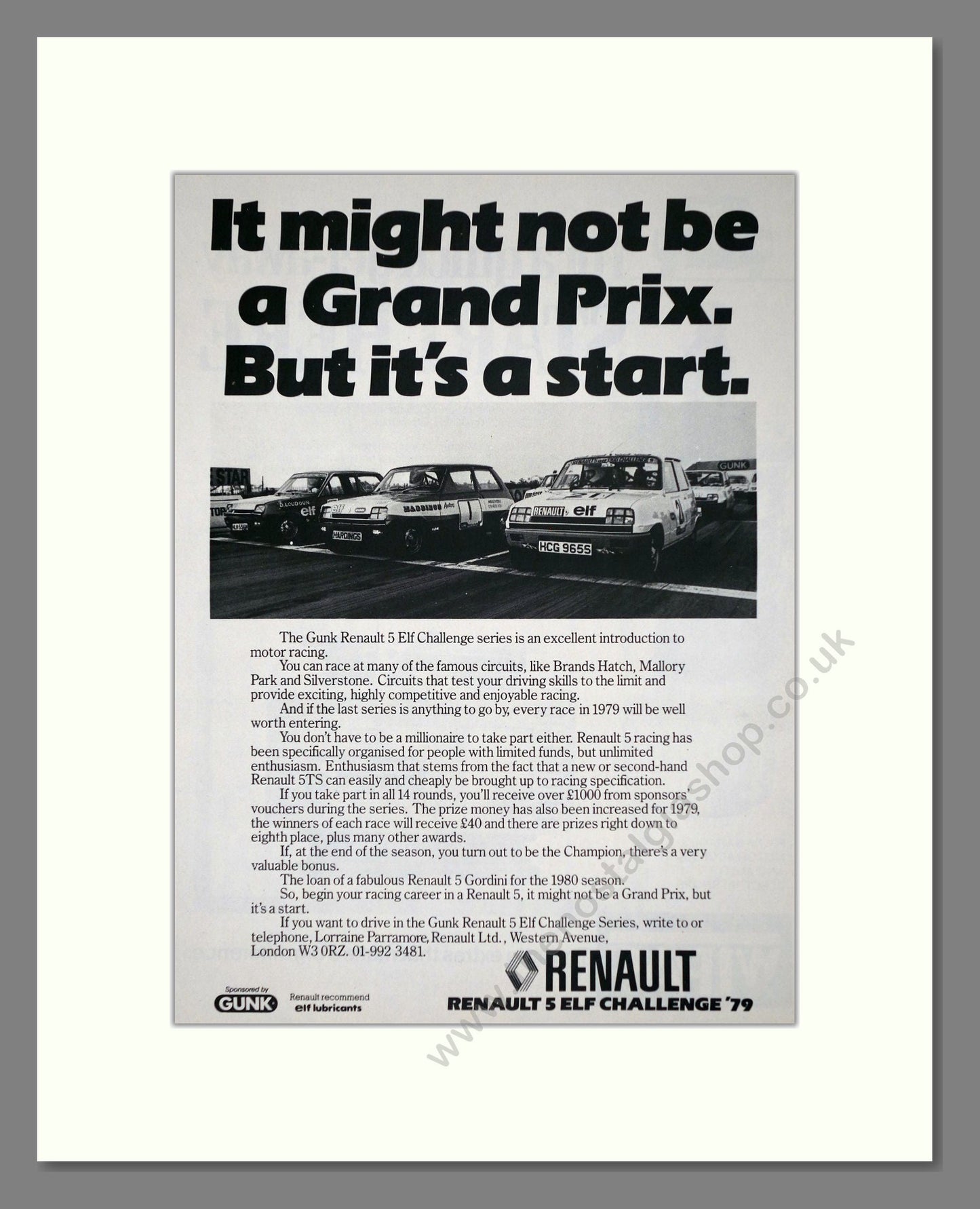 Renault - 5 Elf Challenge. Vintage Advert 1979 (ref AD64561)