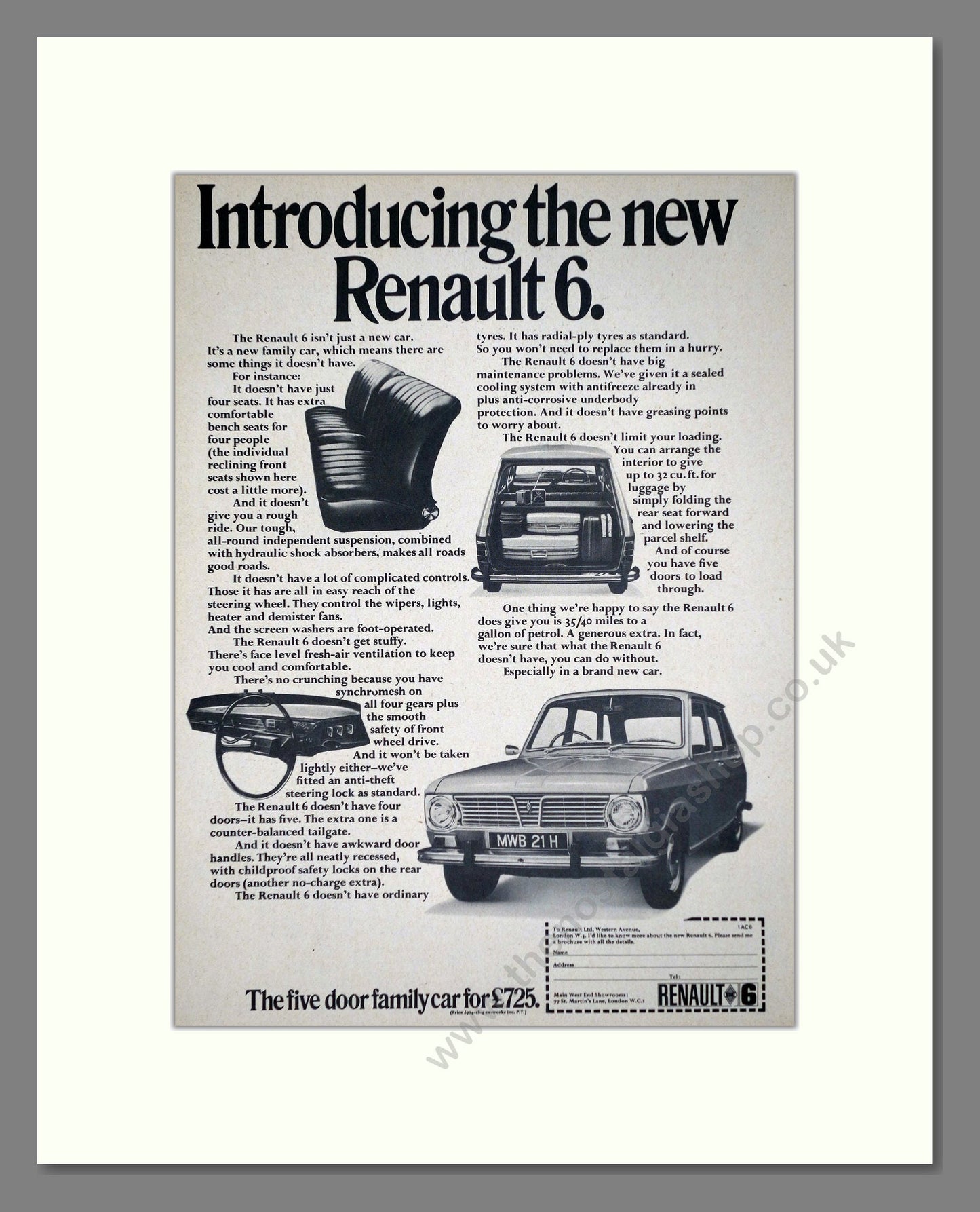 Renault - 6. Vintage Advert 1969 (ref AD64566)