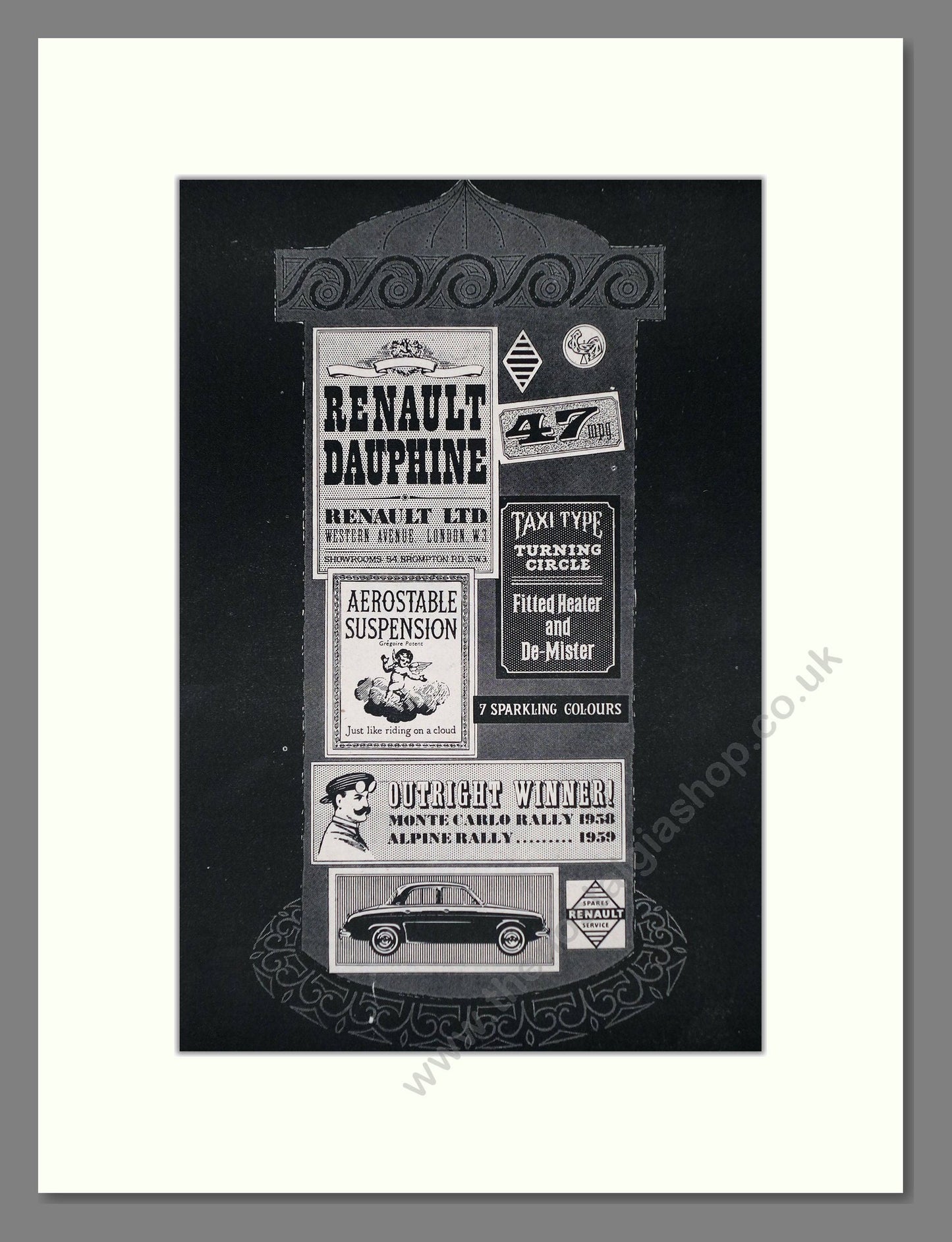 Renault - Dauphine. Vintage Advert 1960 (ref AD64582)