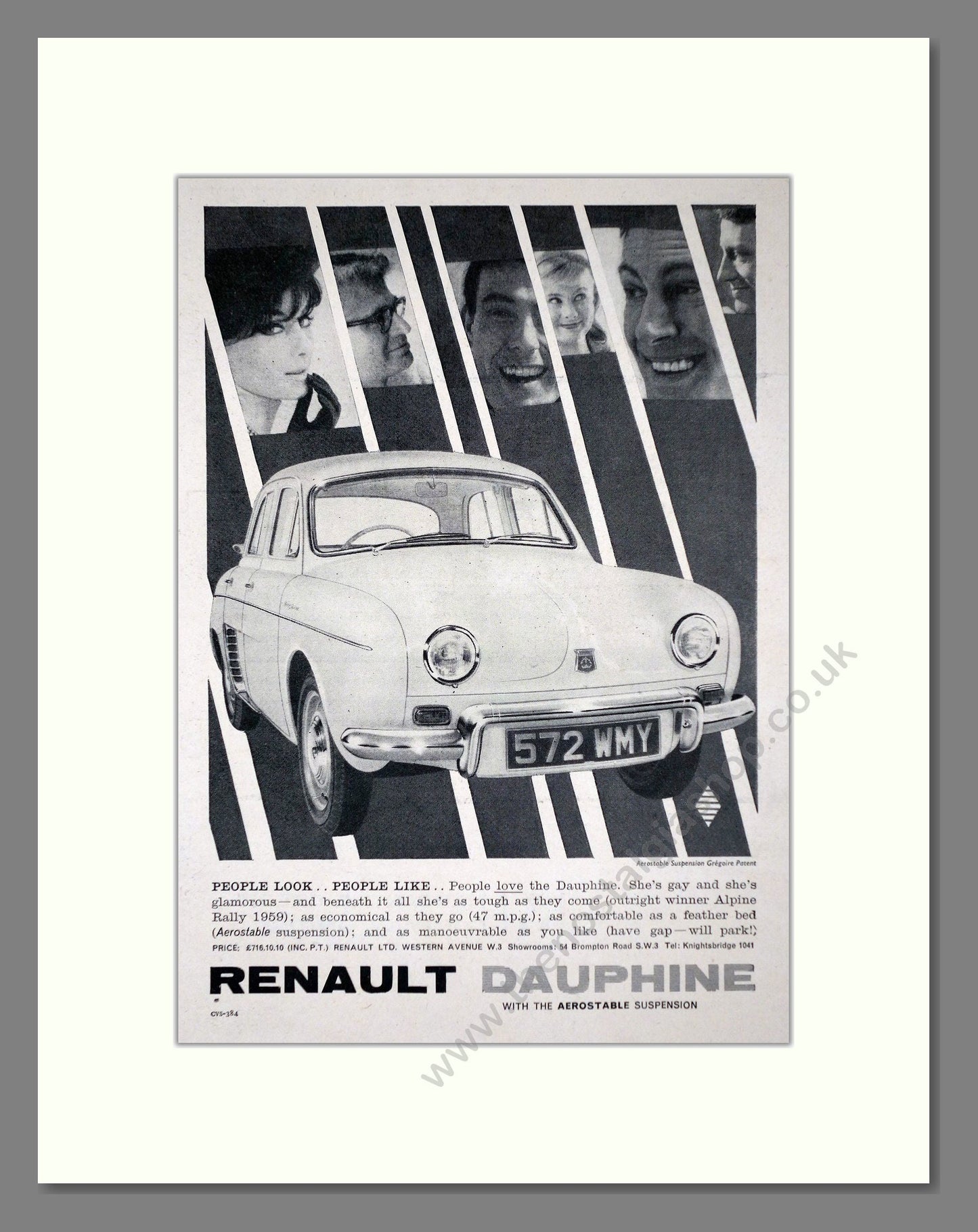 Renault - Dauphine. Vintage Advert 1960 (ref AD64606)