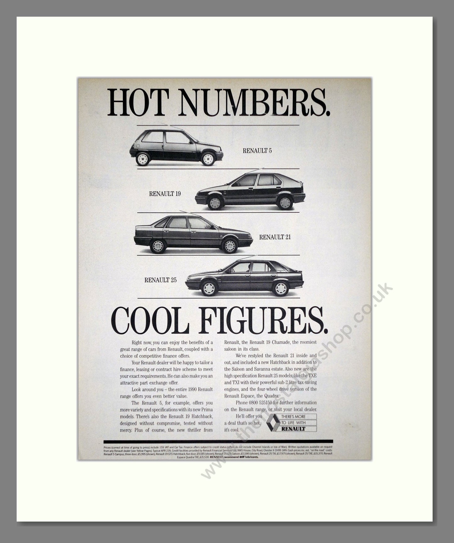 Renault - 5 / 19 / 21 / 25. Vintage Advert 1990 (ref AD64642)
