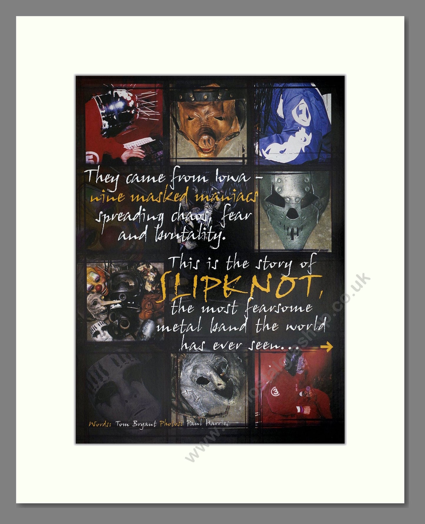 Slipknot - Story Of Slipknot. Vintage Advert 2003 (ref AD64658)