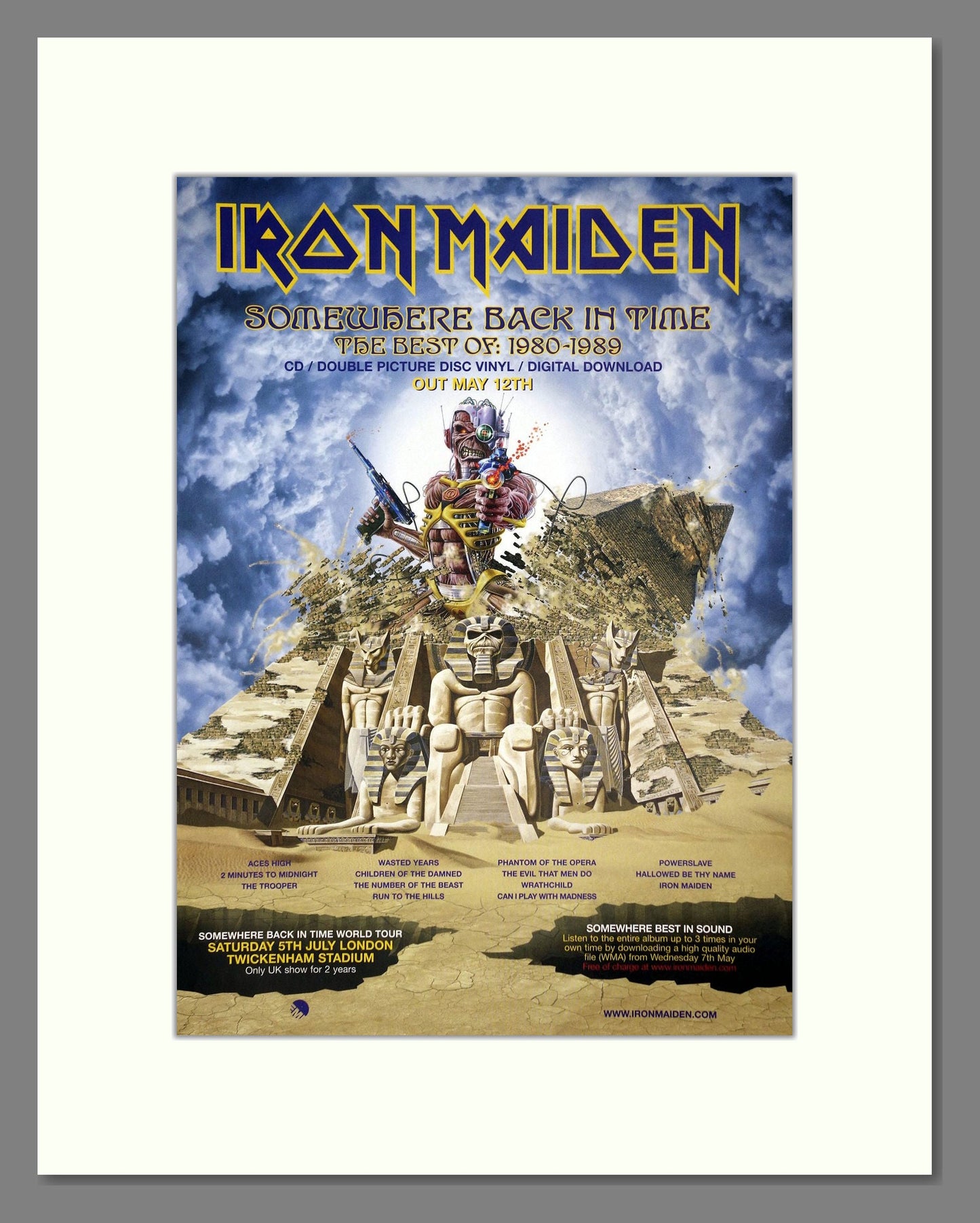 Iron Maiden - Somewhere Back In Time. Vintage Advert 2008 (ref AD64663)