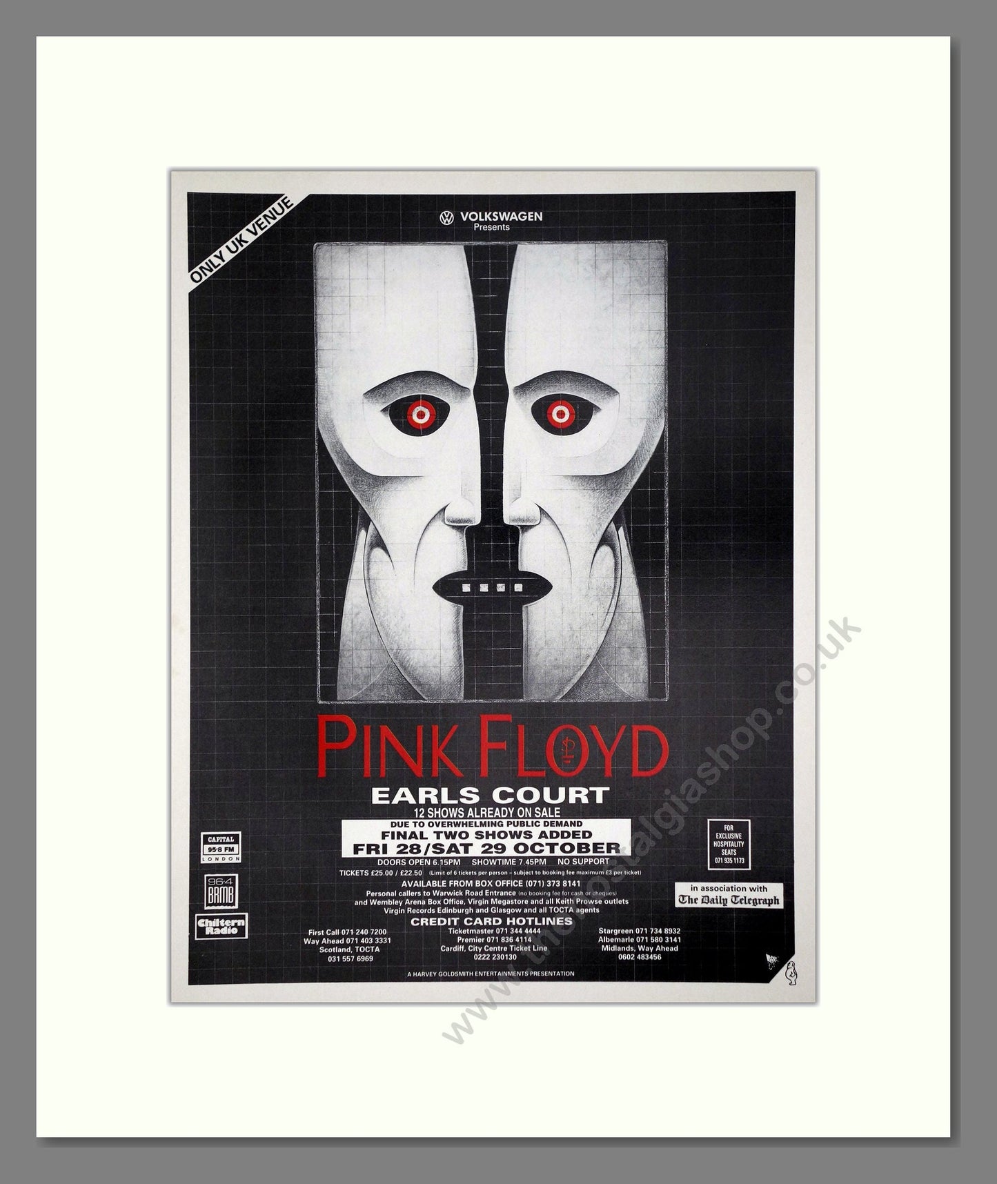 Pink Floyd - Earls Court. Vintage Advert 1994 (ref AD64669)