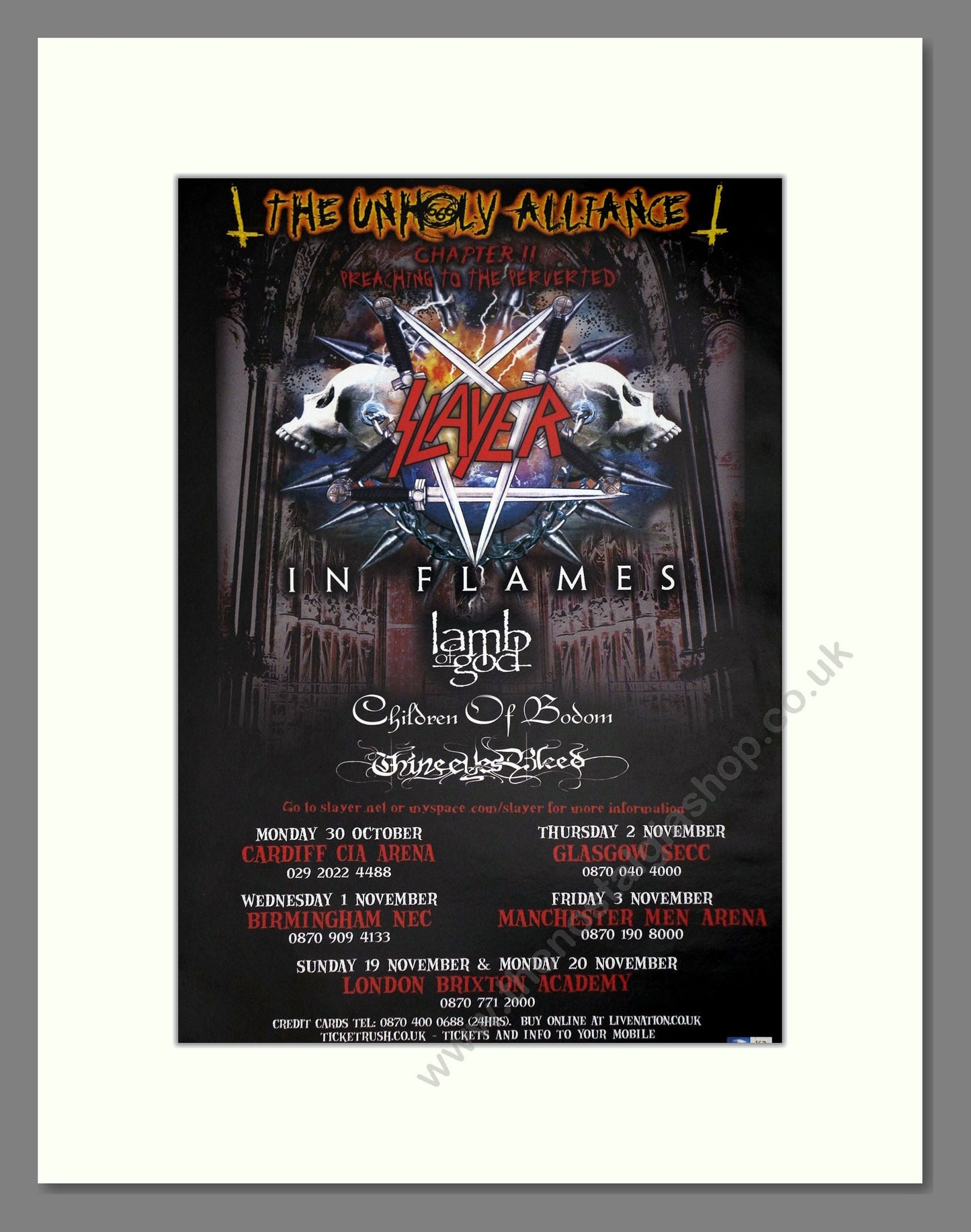 Unholy Alliance (Slayer / Lamb Of God) - UK Tour. Vintage Advert 2006 (ref AD64692)