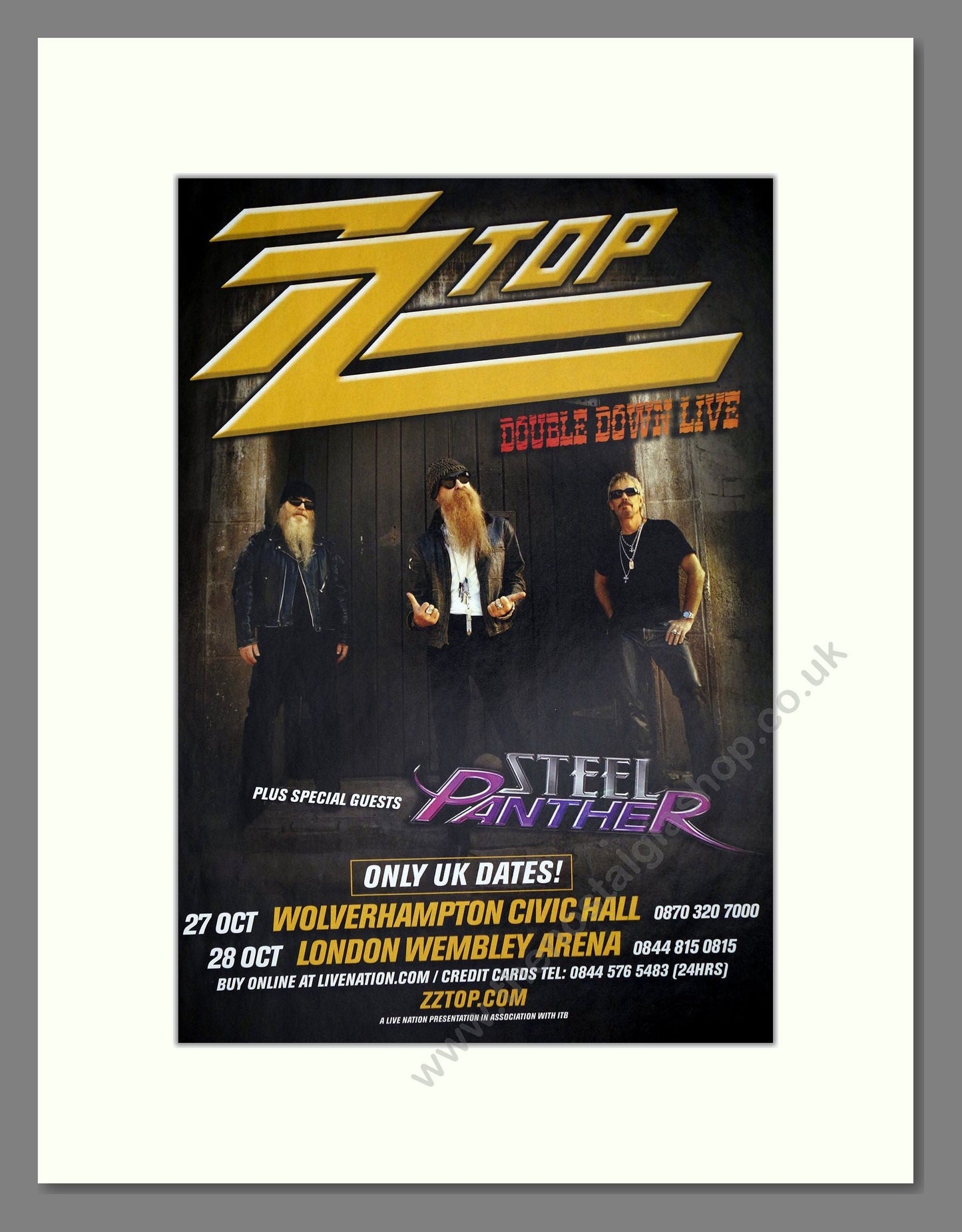 ZZ Top - Double Down Live. Vintage Advert 2009 (ref AD64720)