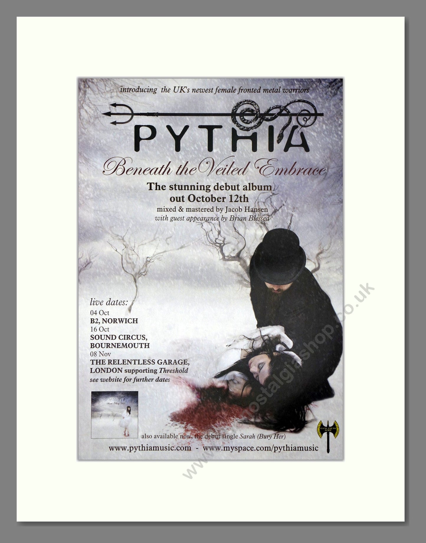 Pythia - Beneath The Veiled Embrace. Vintage Advert 2009 (ref AD64732)