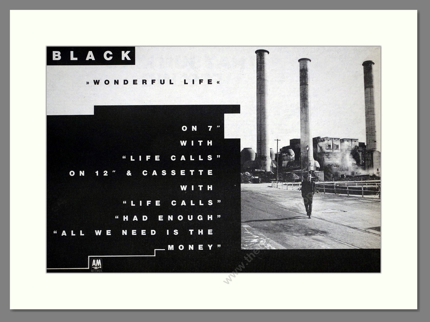 Black - Wonderful Life. Vintage Advert 1987 (ref AD64737)