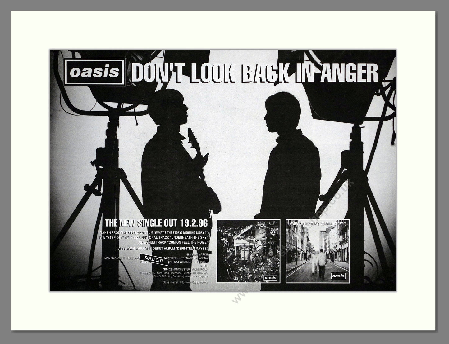 Oasis - Don't Look Back In Anger. Vintage Advert 1996 (ref AD64738)