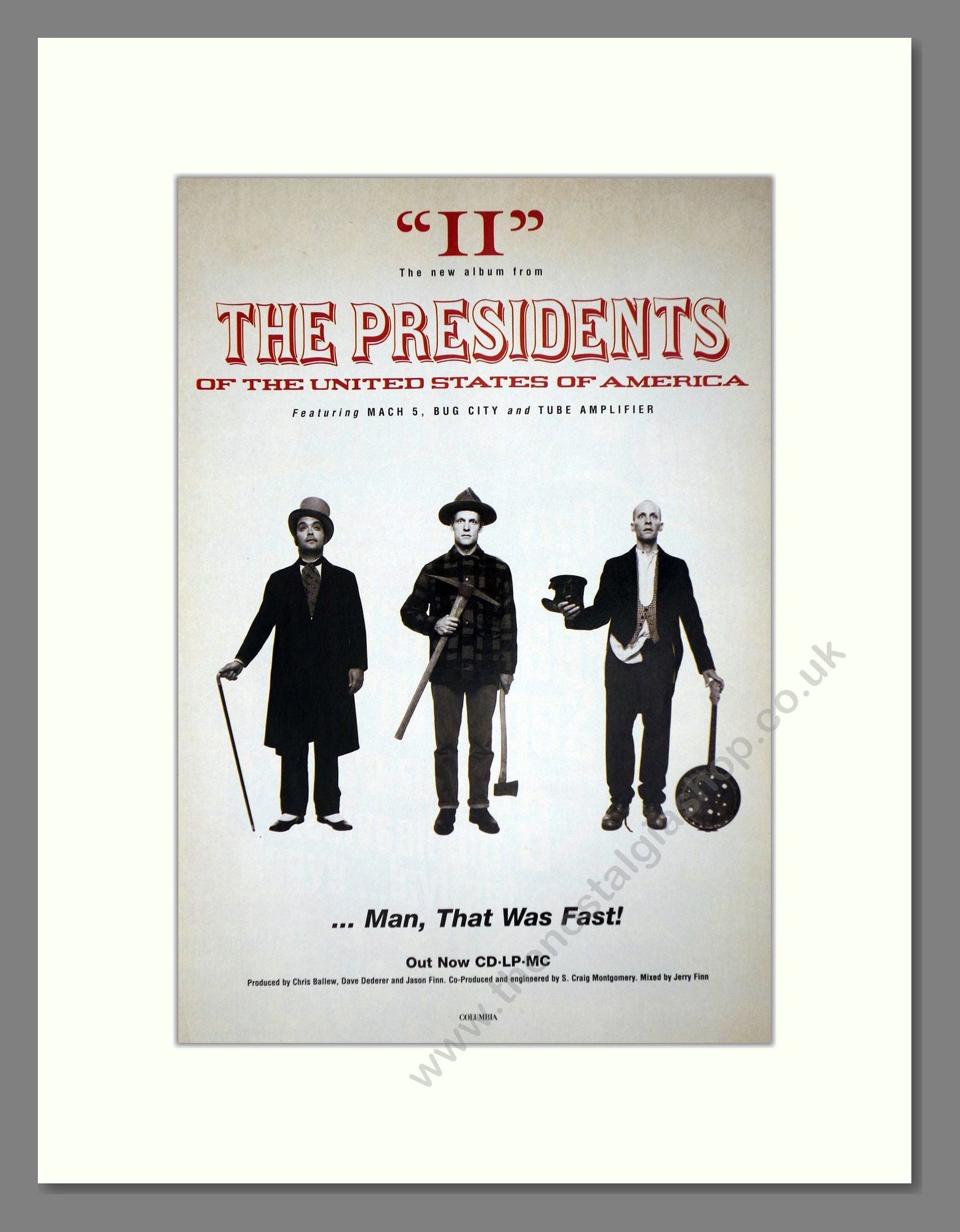 Presidents Of The United States Of America (The) - II. Vintage Advert 1996 (ref AD64768)