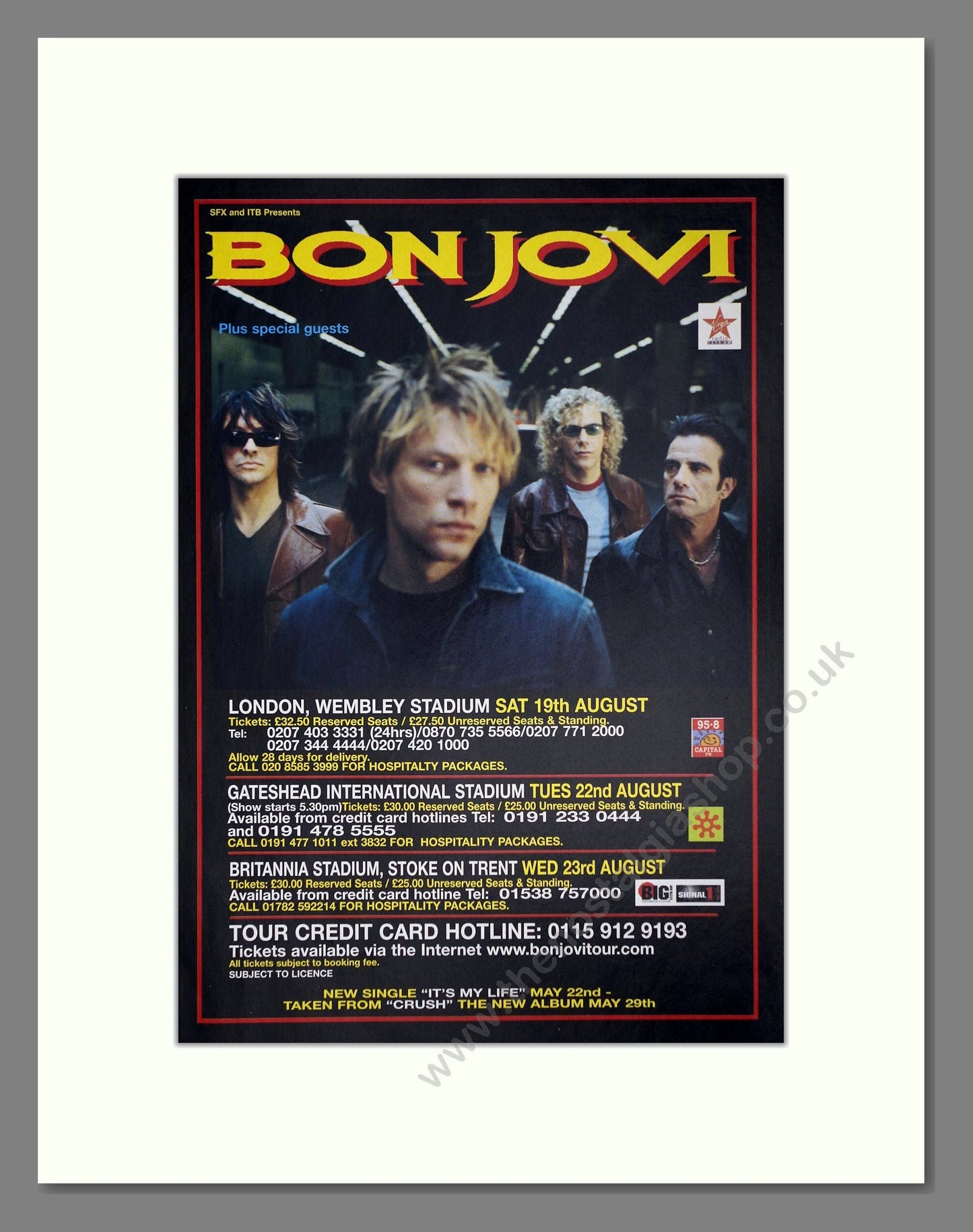 Bon Jovi - UK Tour. Vintage Advert 2000 (ref AD64852)